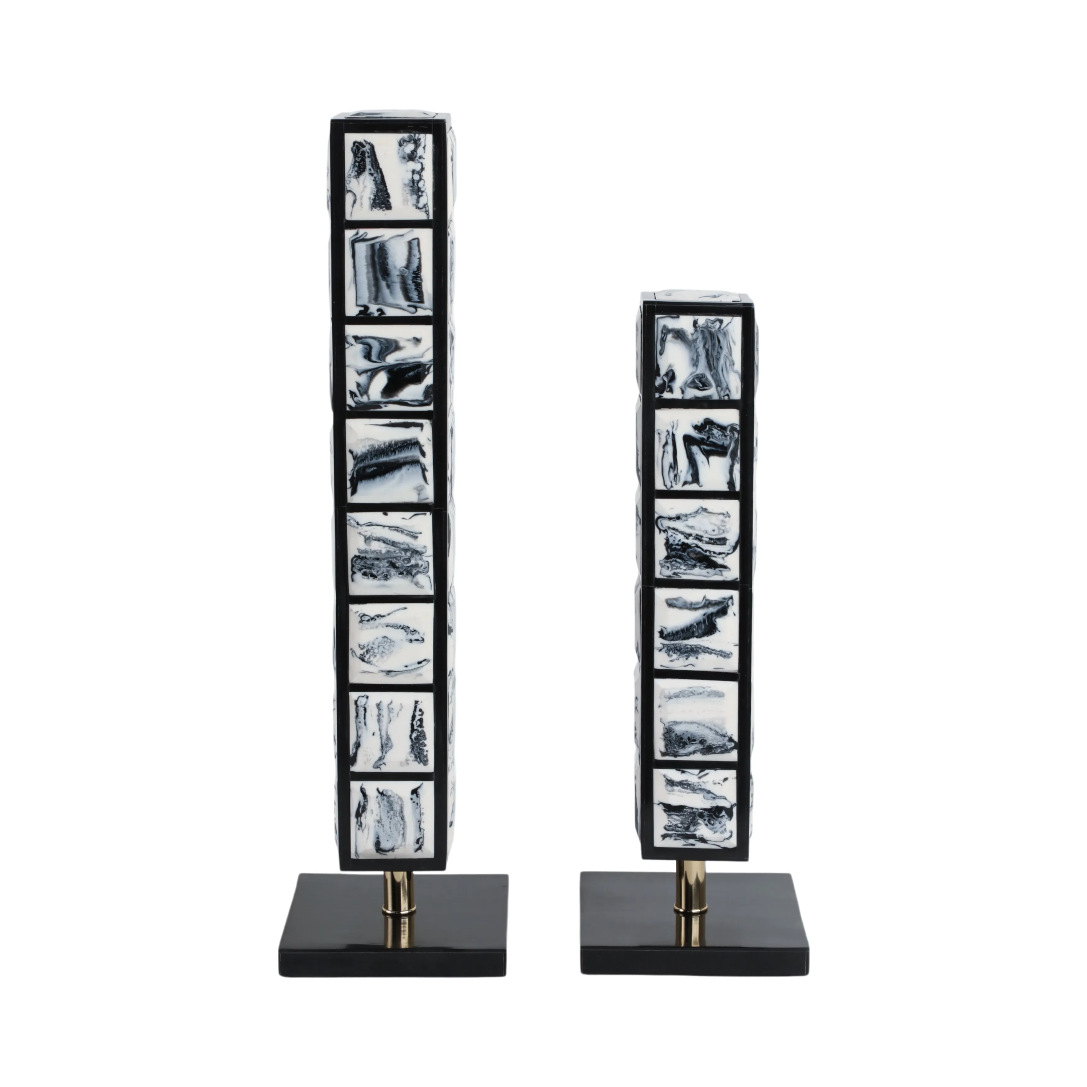S/2 21/16" Newry Black And White Towers