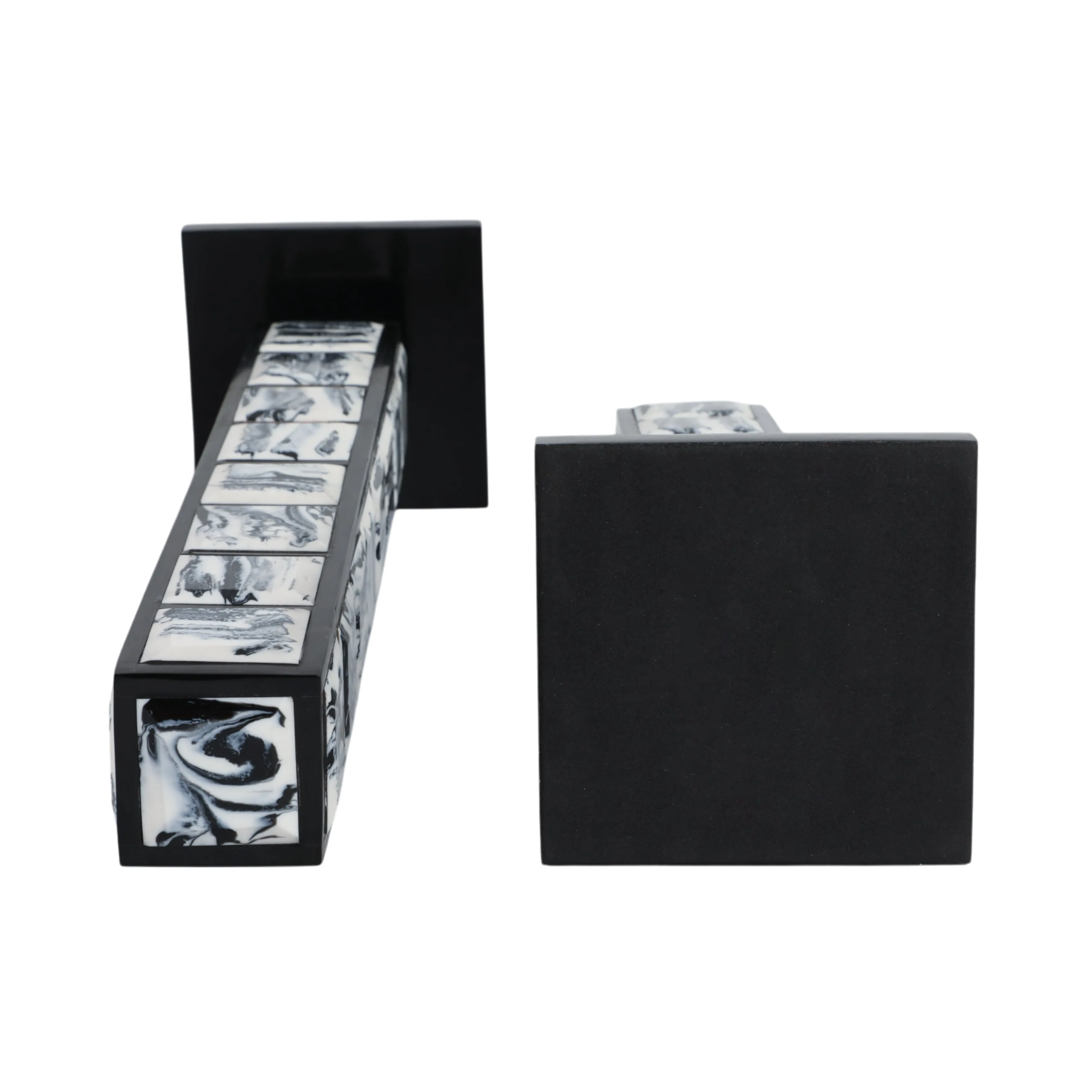 S/2 21/16" Newry Black And White Towers