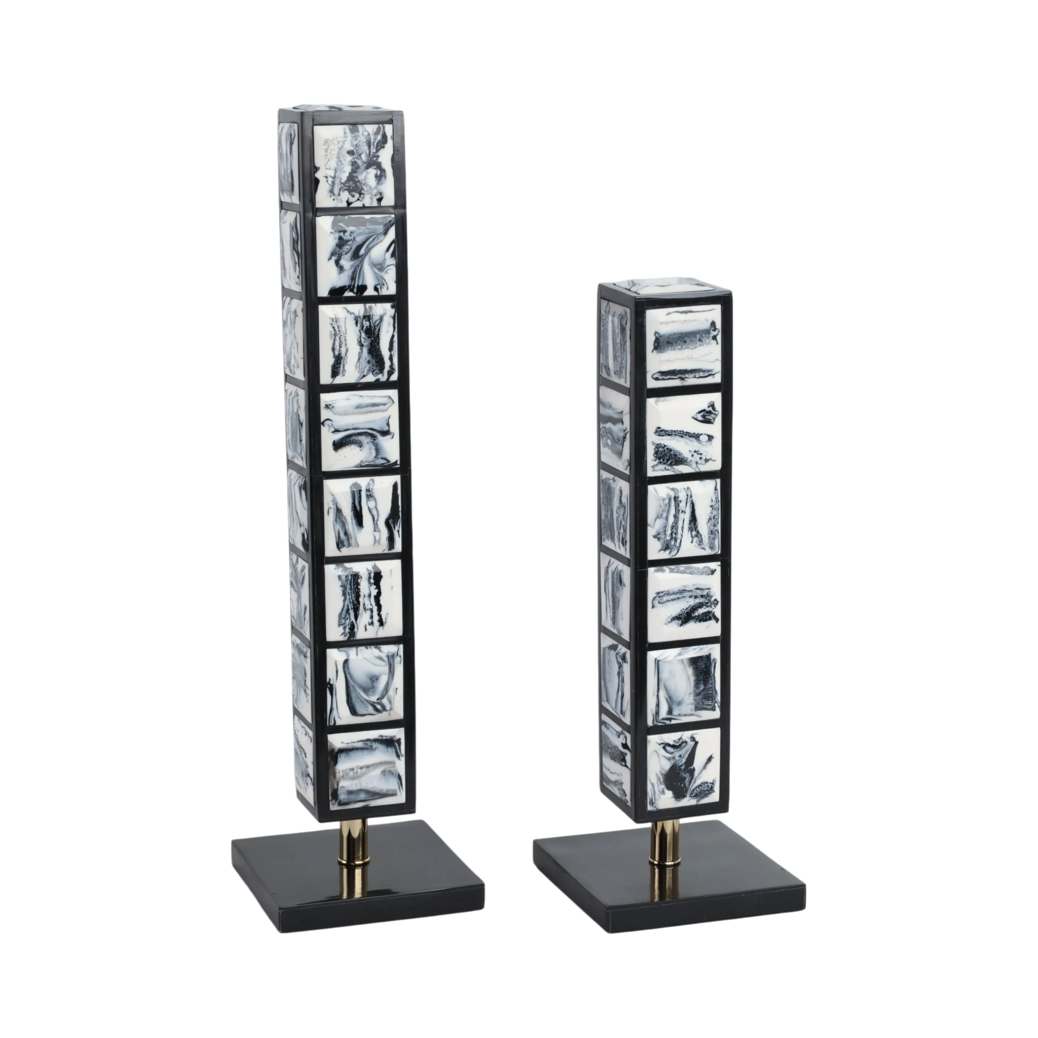S/2 21/16" Newry Black And White Towers