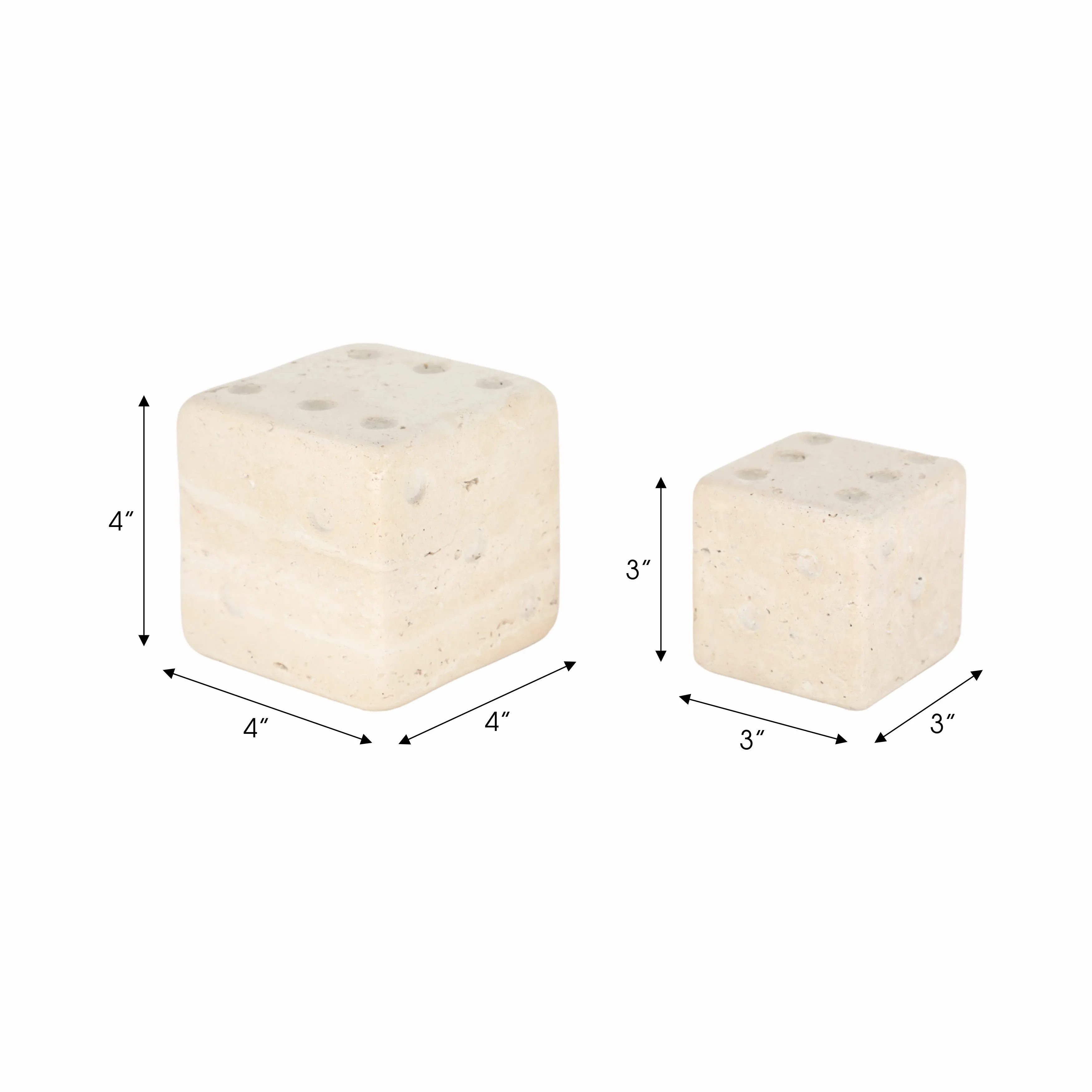S/2 3/4" Mistry Travertine Dice