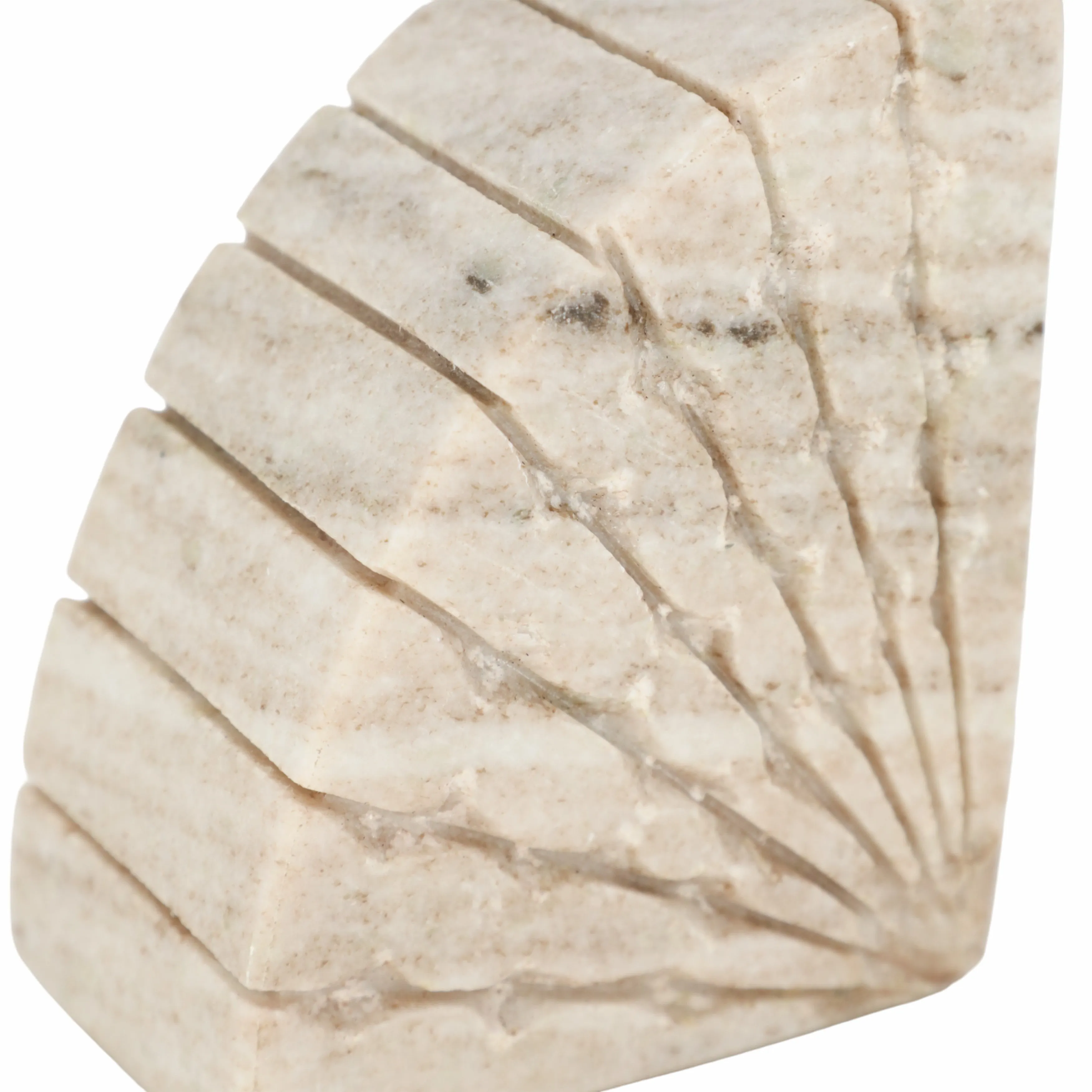 S/2 5" Semi Circle Onyx Marble Bookends, Tan