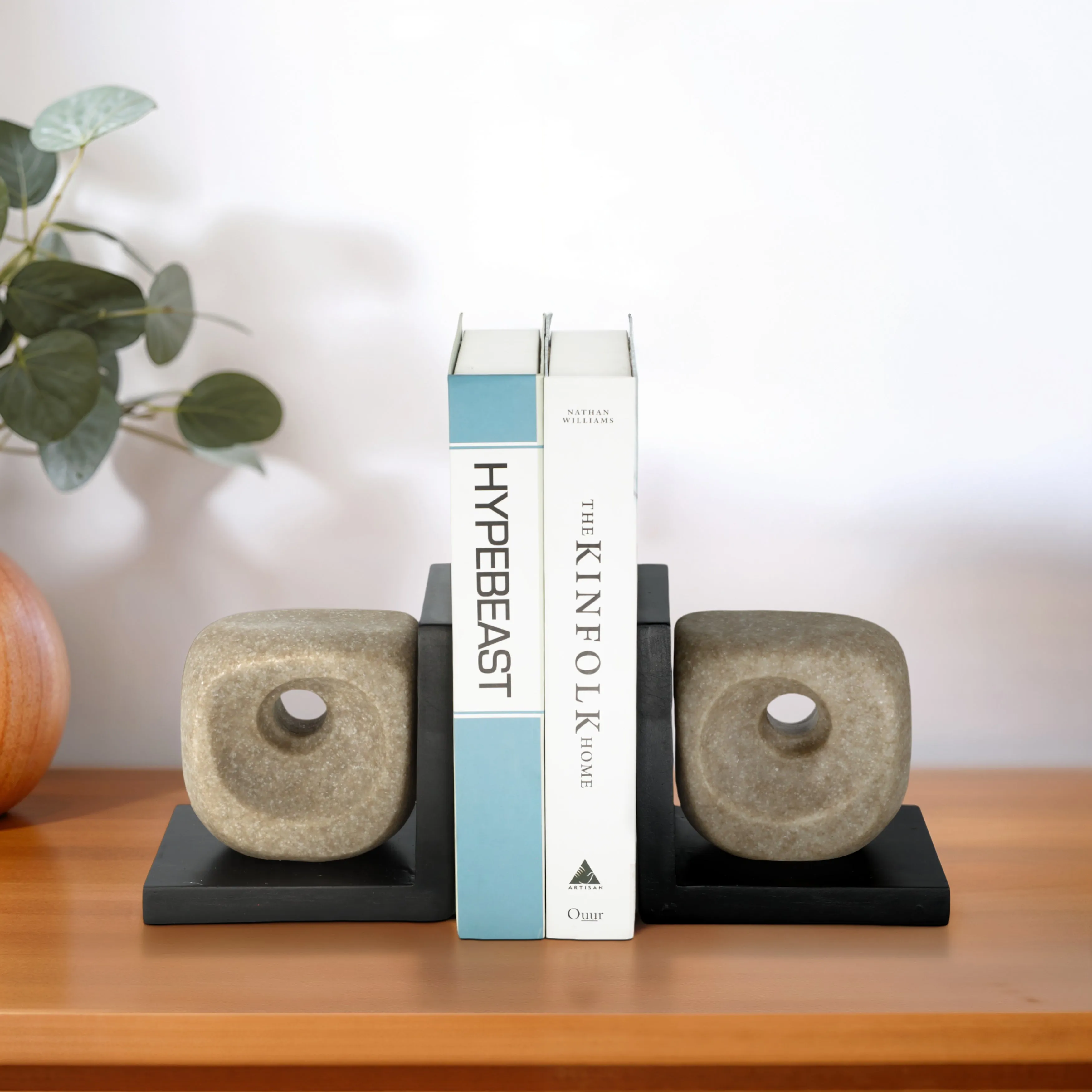 S/2 6" Flowood Brown Quartz Resin Bookends
