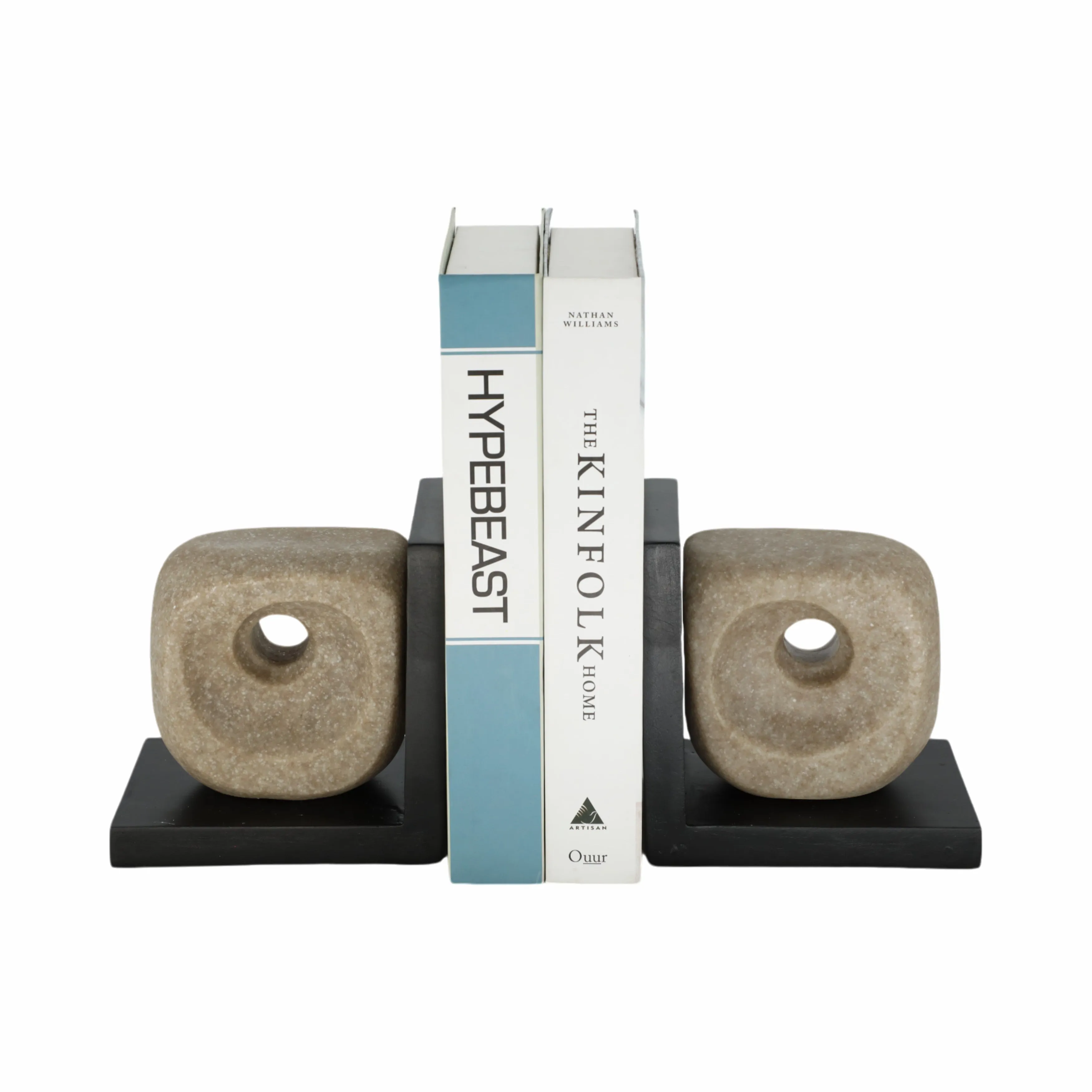S/2 6" Flowood Brown Quartz Resin Bookends