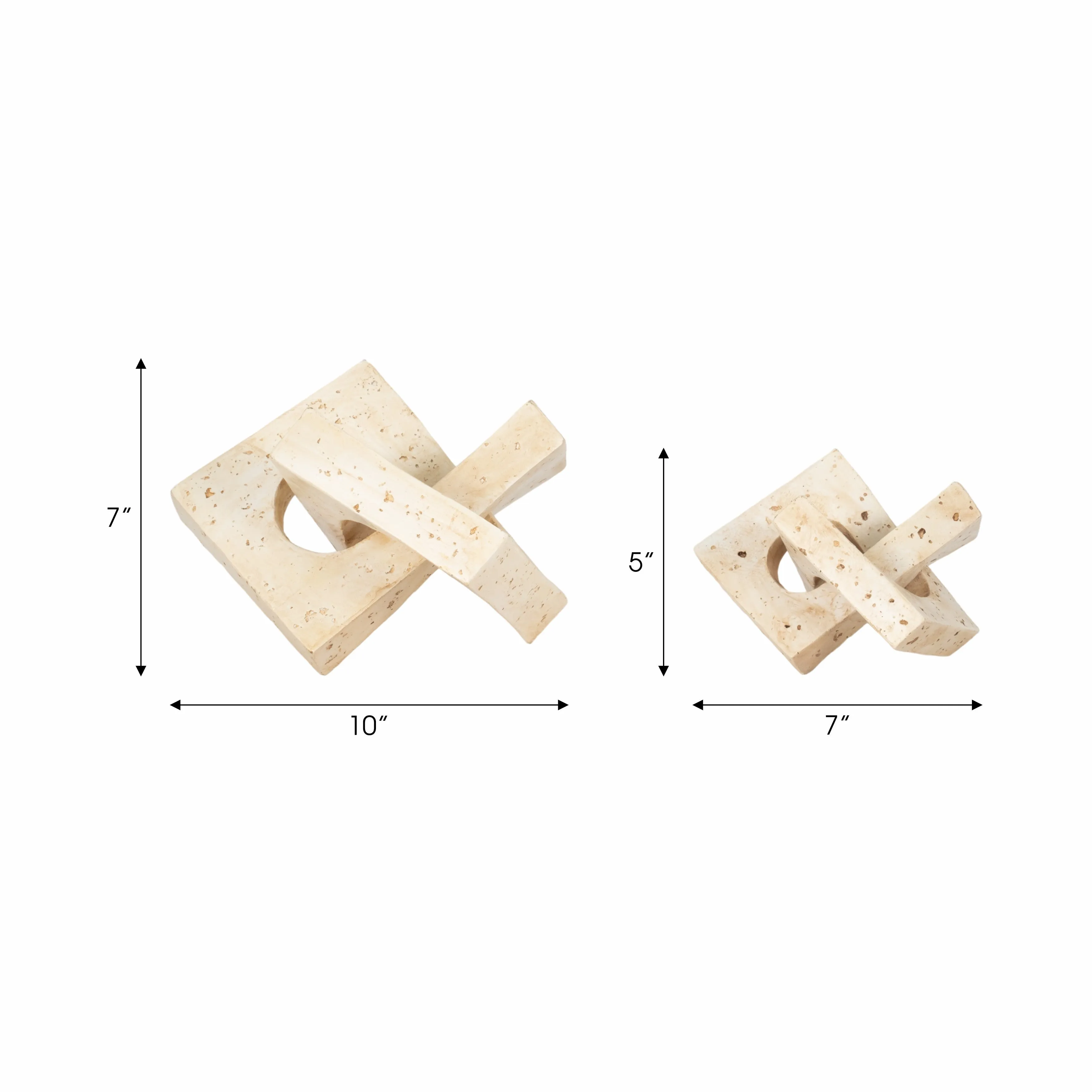 S/2 7/10" NUPTSE OBJECTS, NATURAL
