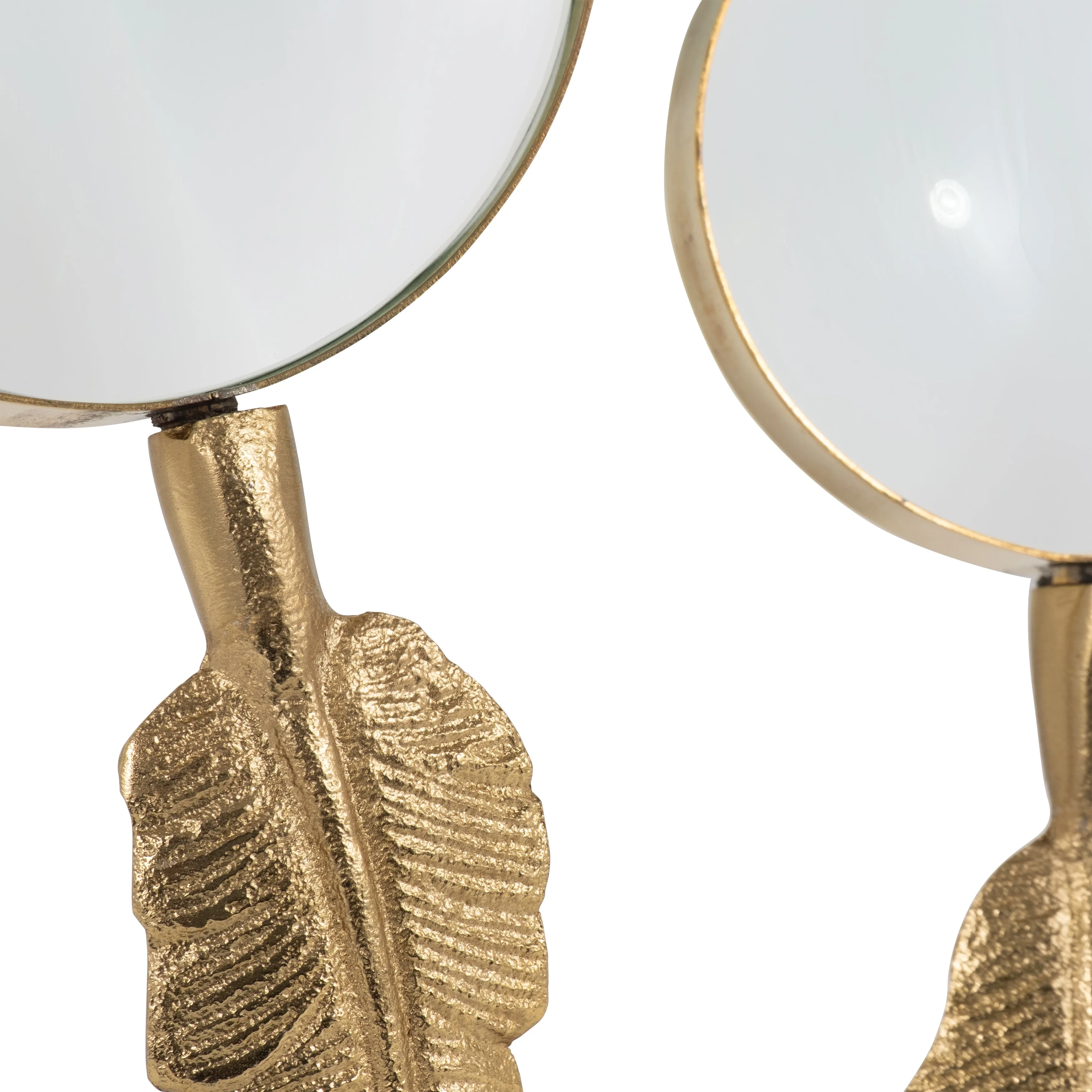 S/2 8/10" Buford Feather Magnifyers, Gold