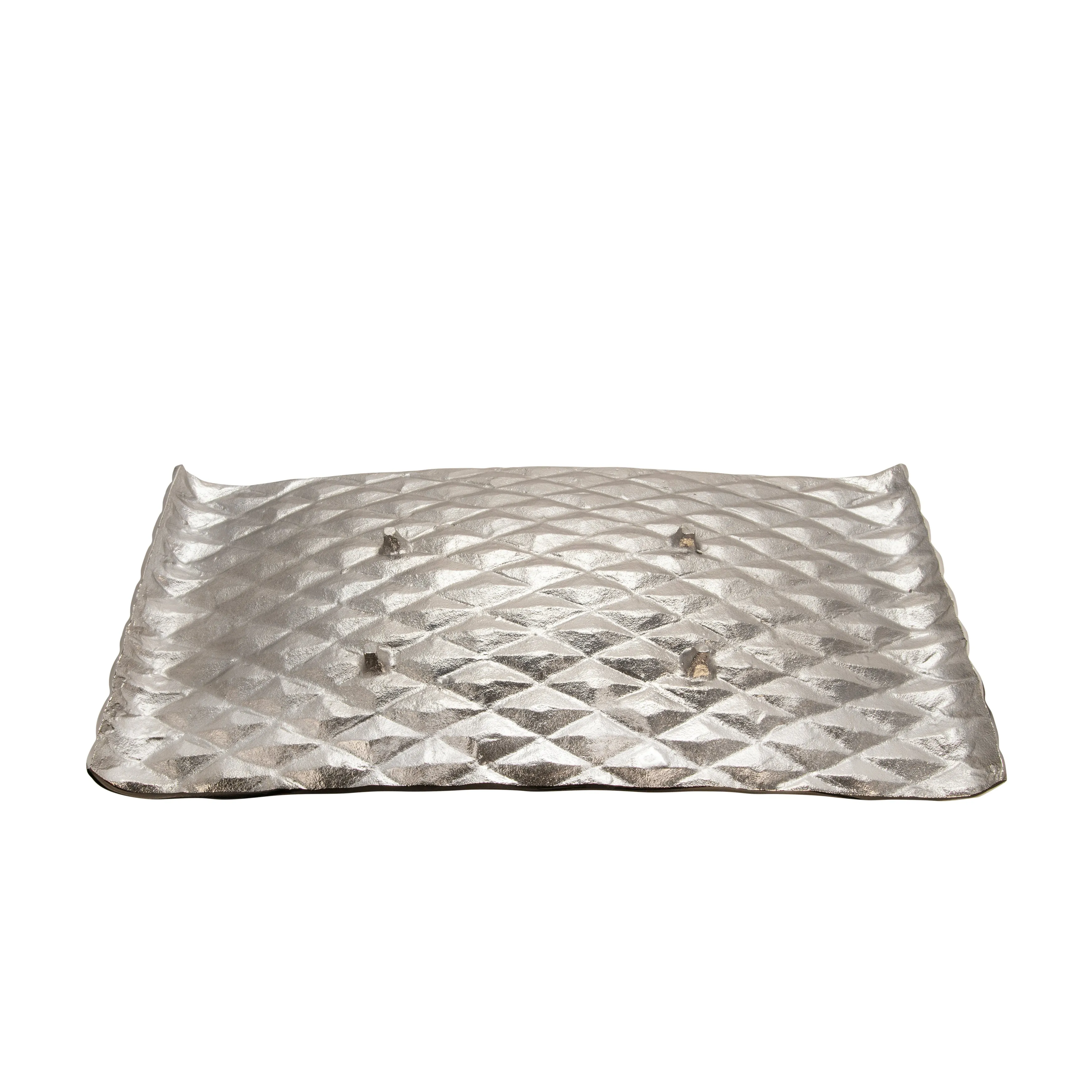 S/2 DECORATIVE HAMMERED METAL TRAY, GOLD/SILVER