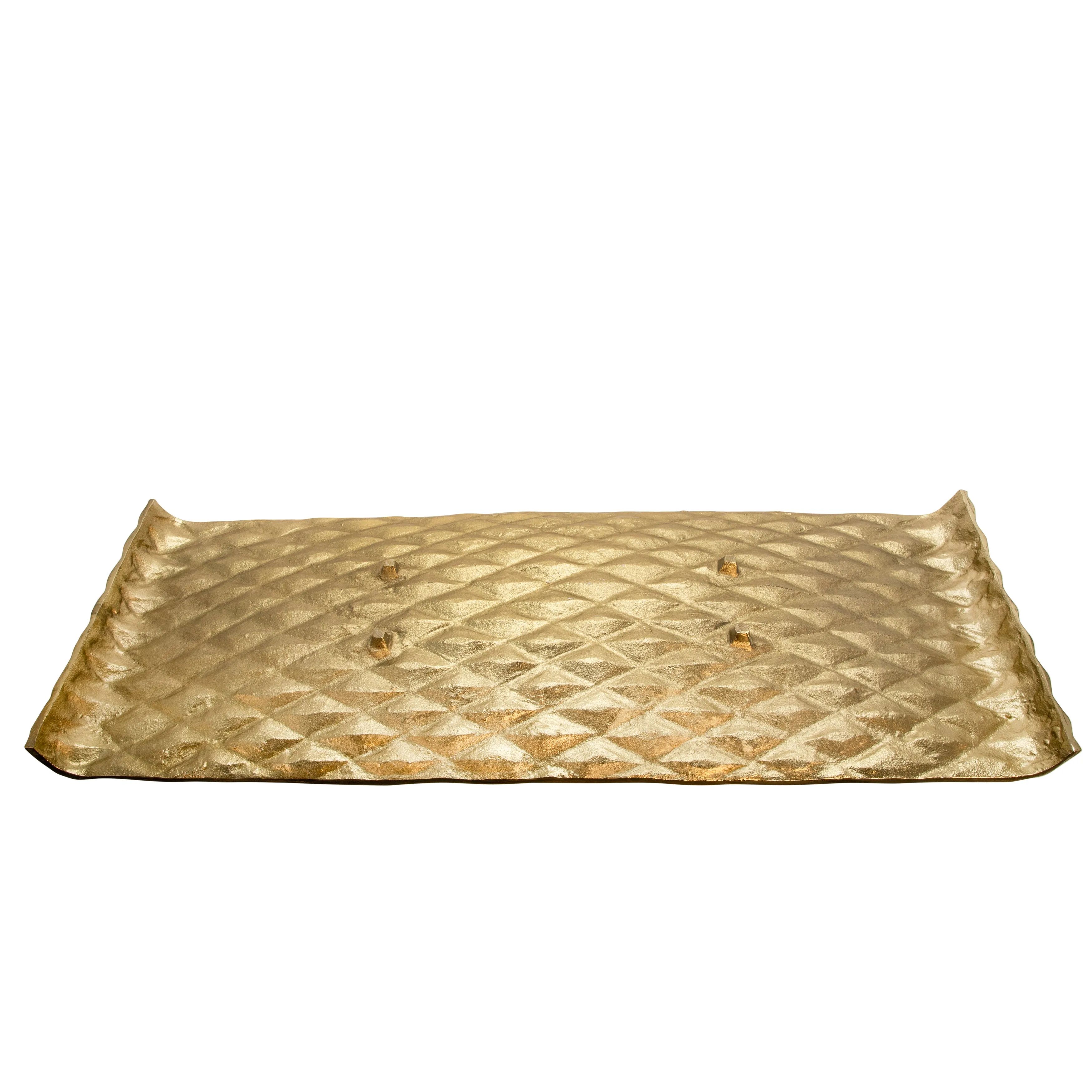 S/2 DECORATIVE HAMMERED METAL TRAY, GOLD/SILVER
