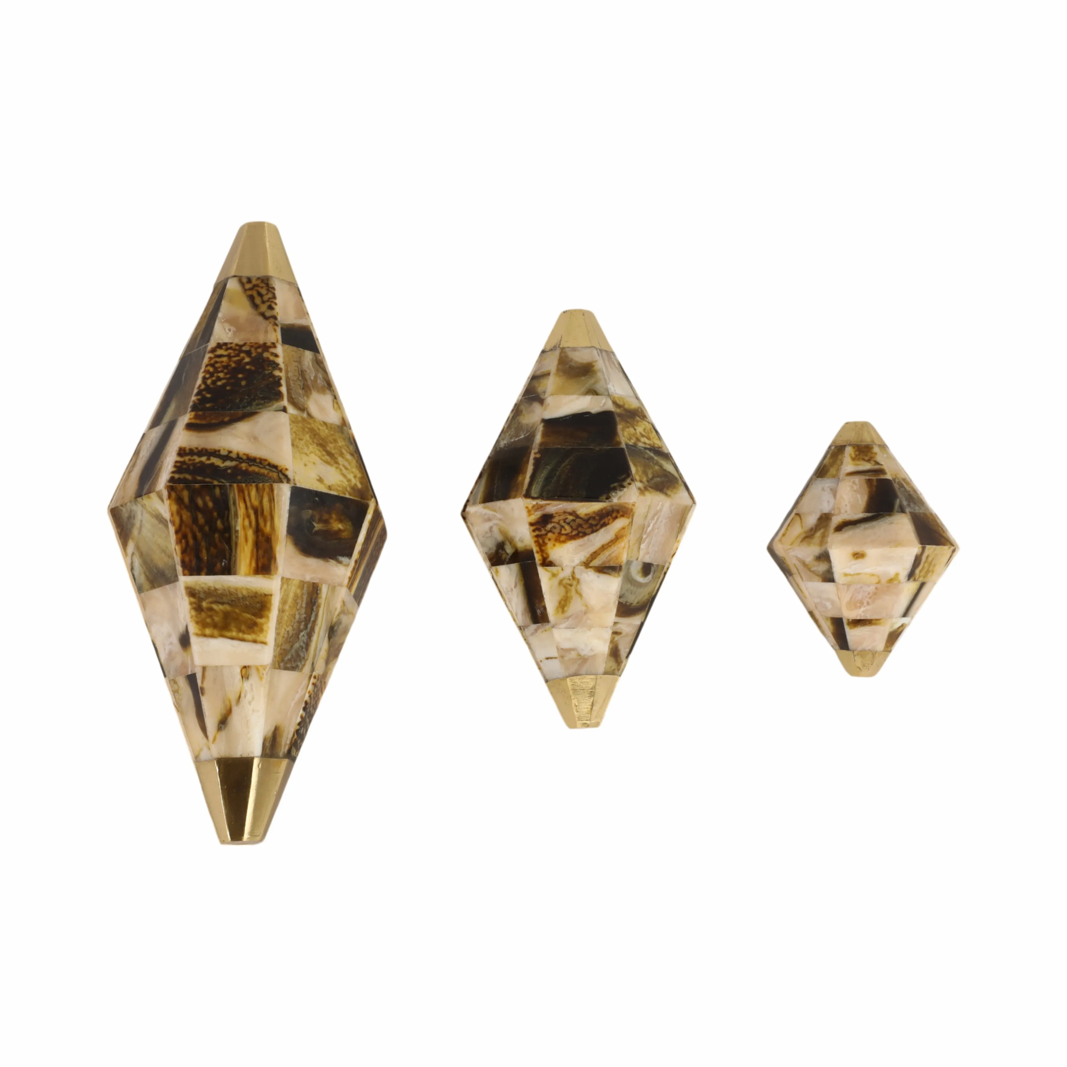 S/3 4/9/12" Allagash Horn Resin Spheres