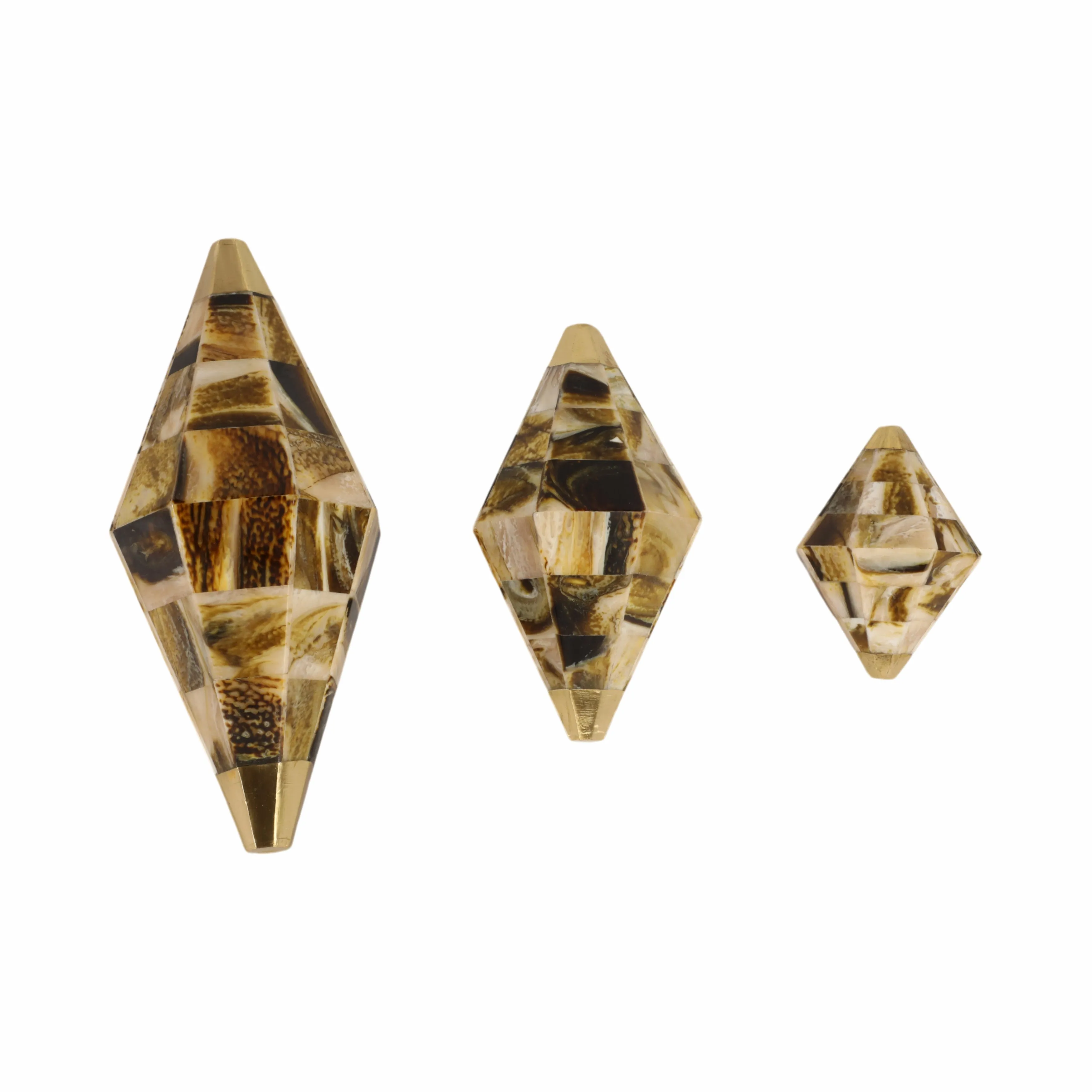 S/3 4/9/12" Allagash Horn Resin Spheres