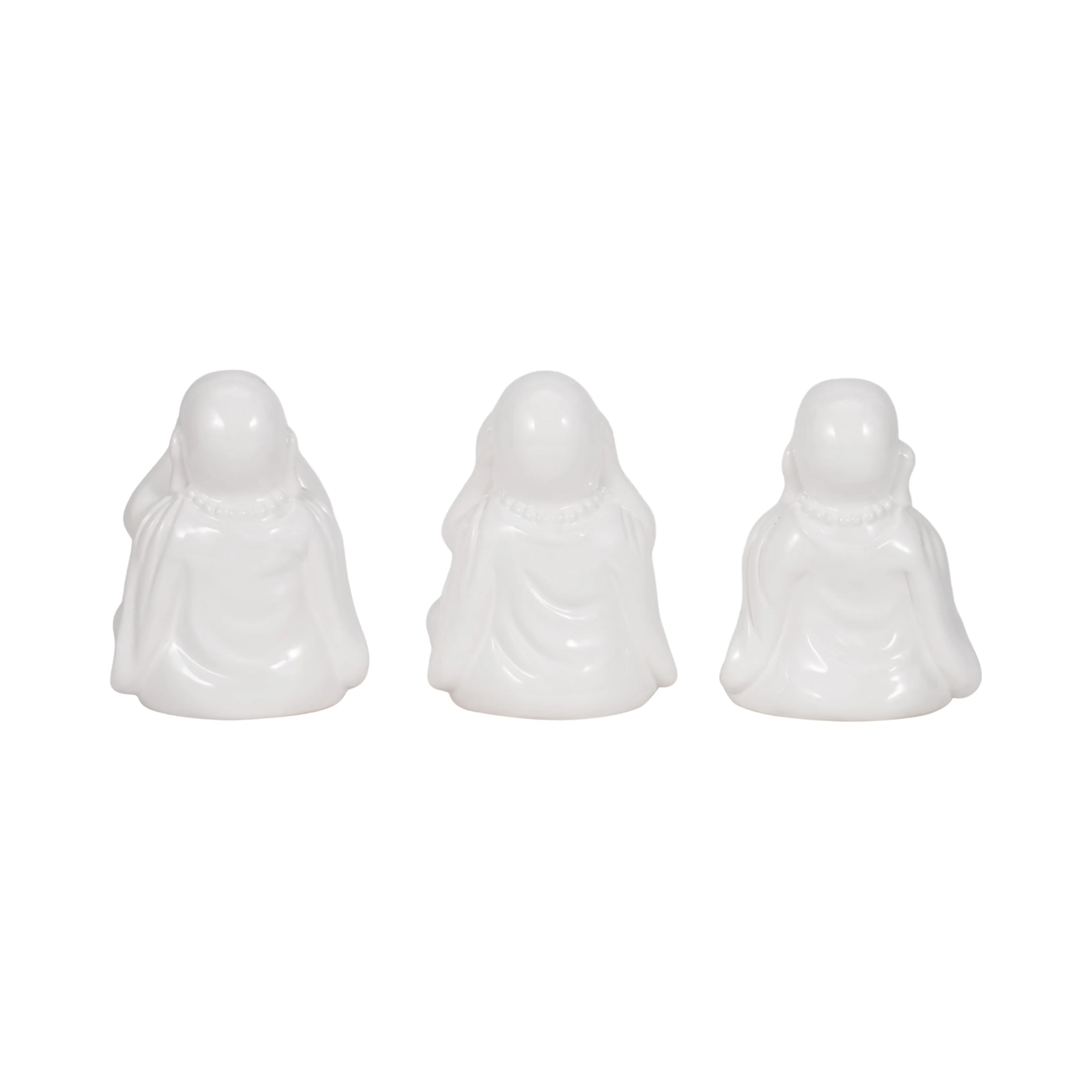 S/3 HEAR NO, SPEAK NO, SEE NO BUDDHAS, WHITE