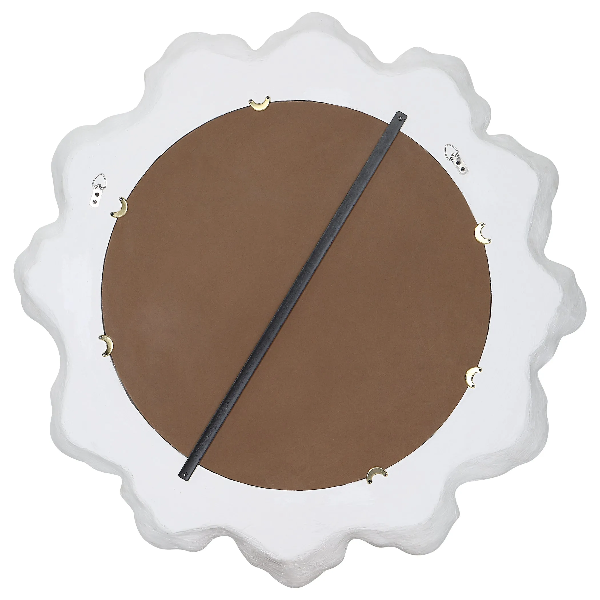 Sea Coral Round Mirror, White