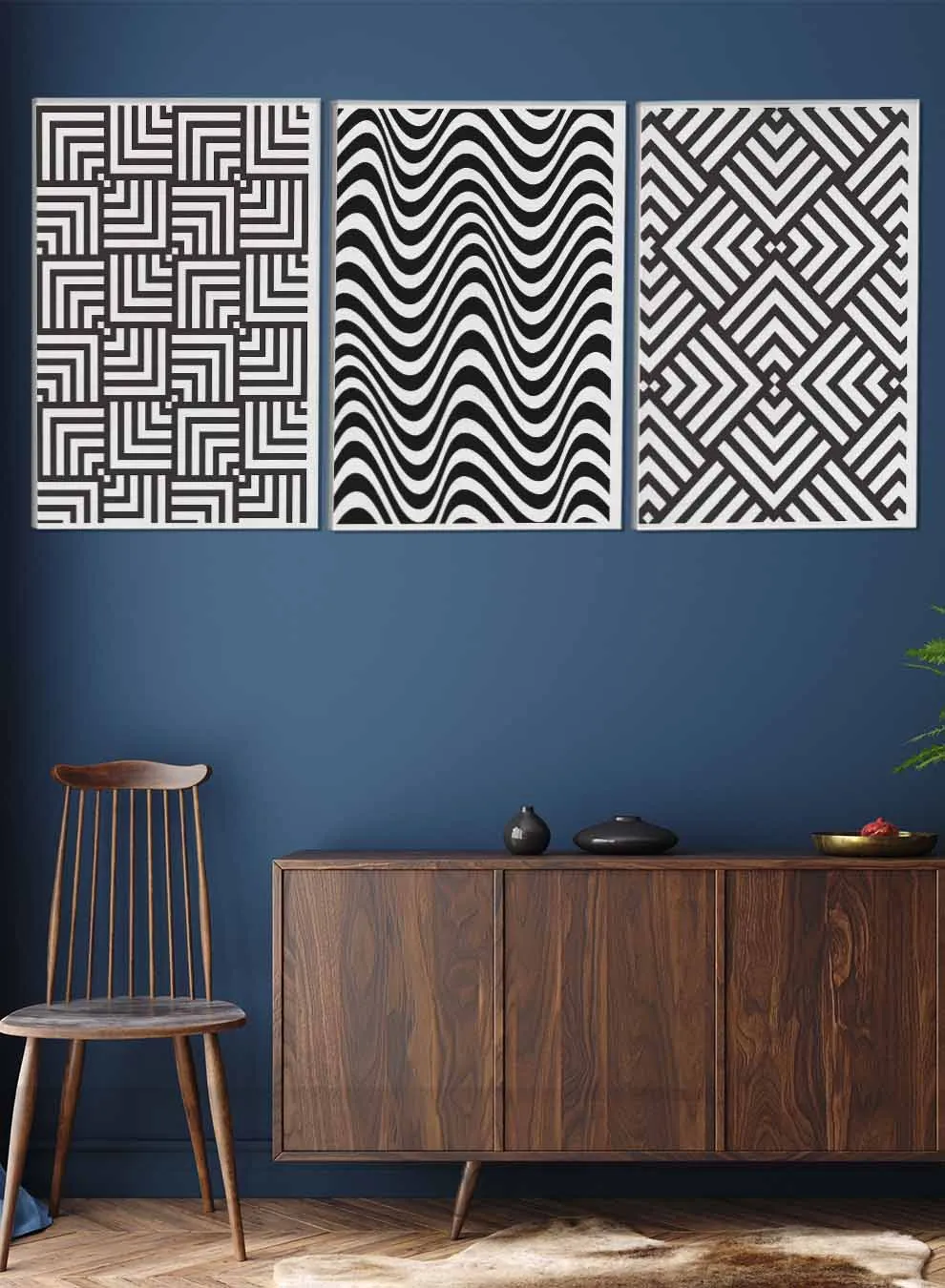 Seamless Geometric Pattern Paintings(set of 3)