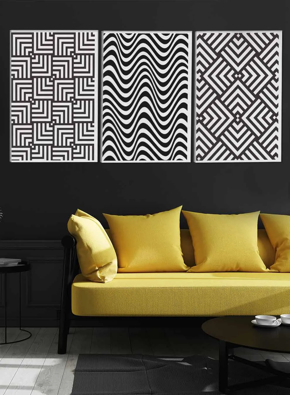 Seamless Geometric Pattern Paintings(set of 3)