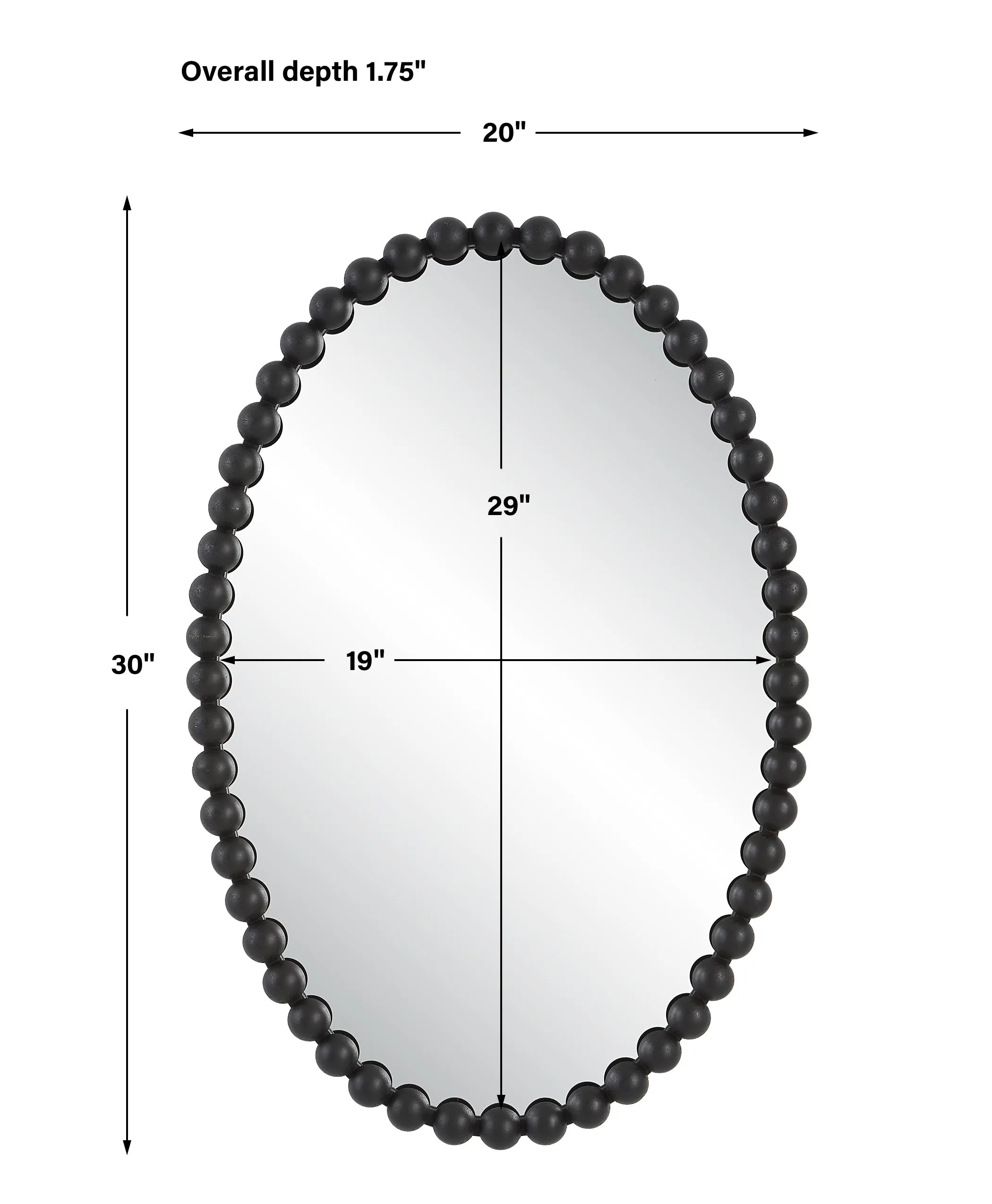 Serna Oval Mirror, Black