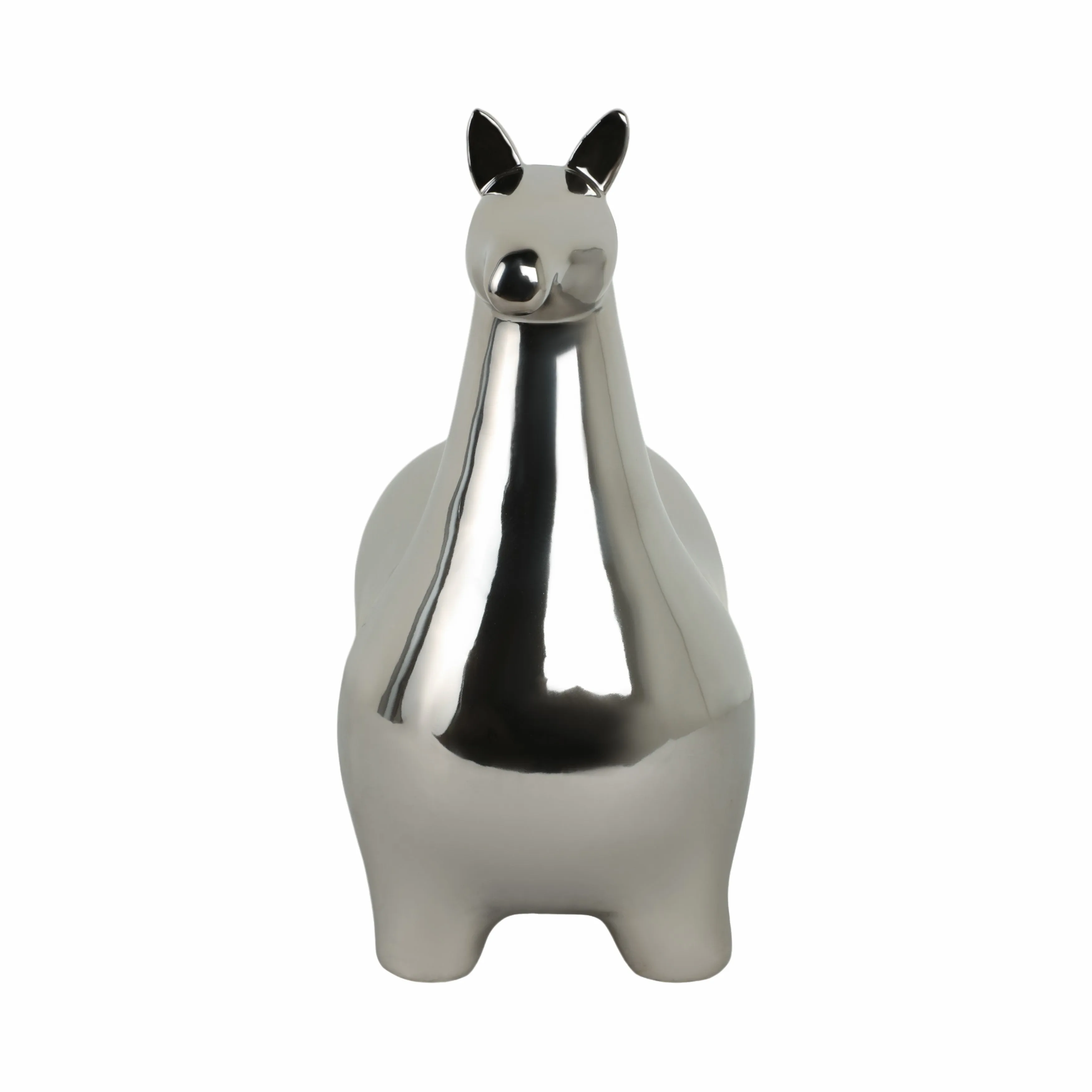 SILVER CERAMIC LLAMA, 14.5"