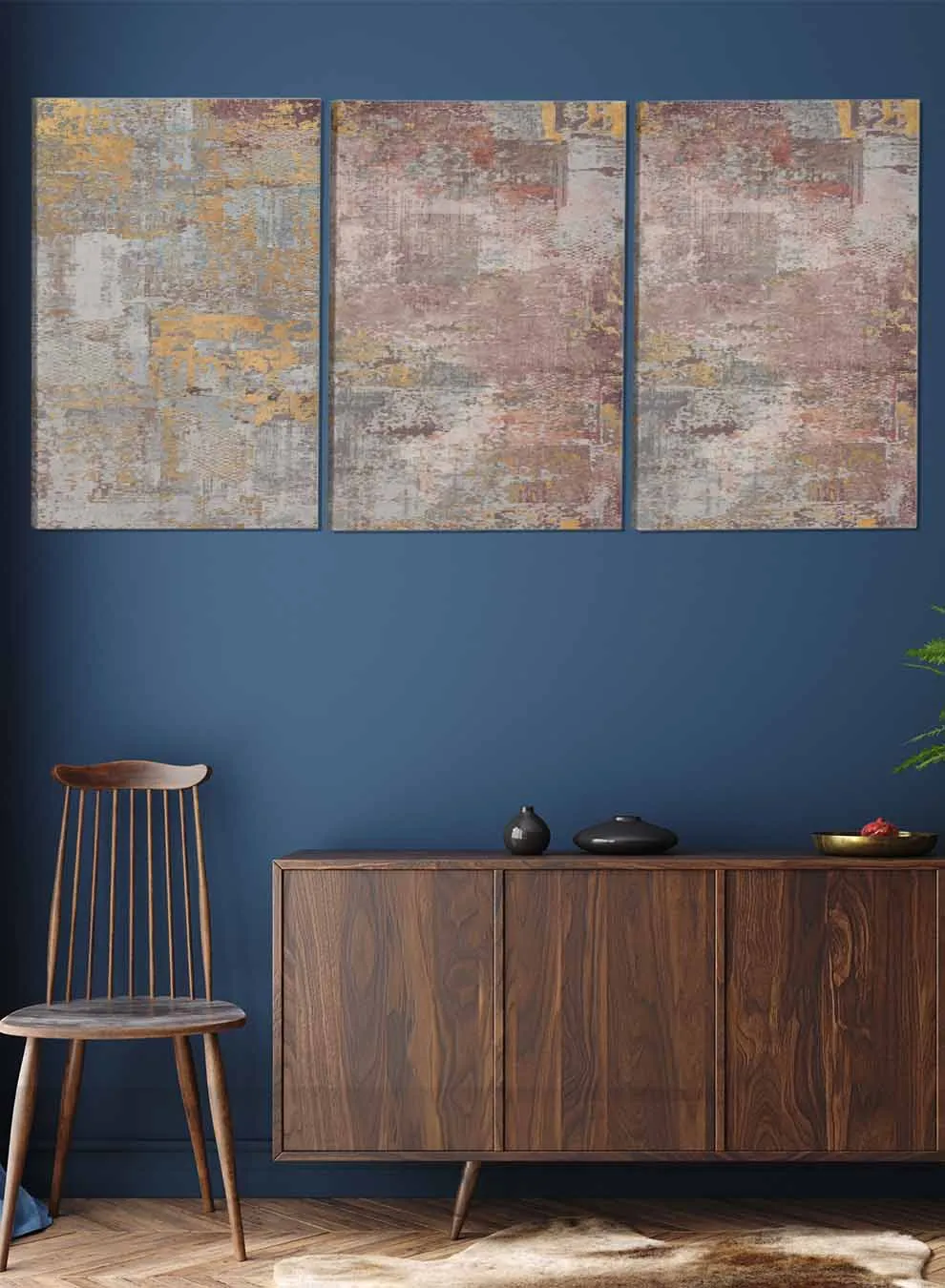 Suit Triptych Abstract Paintings(set of 3)
