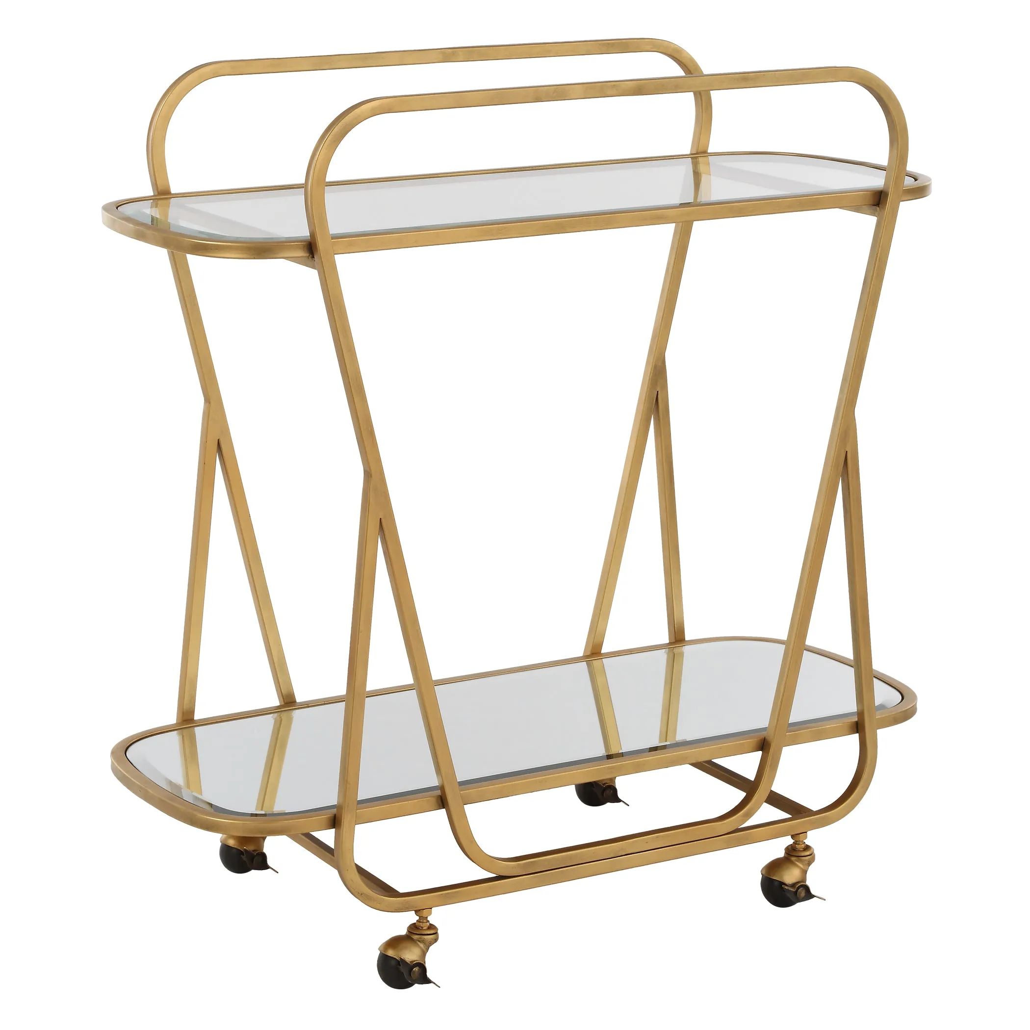 Swain Brass Serving Cart