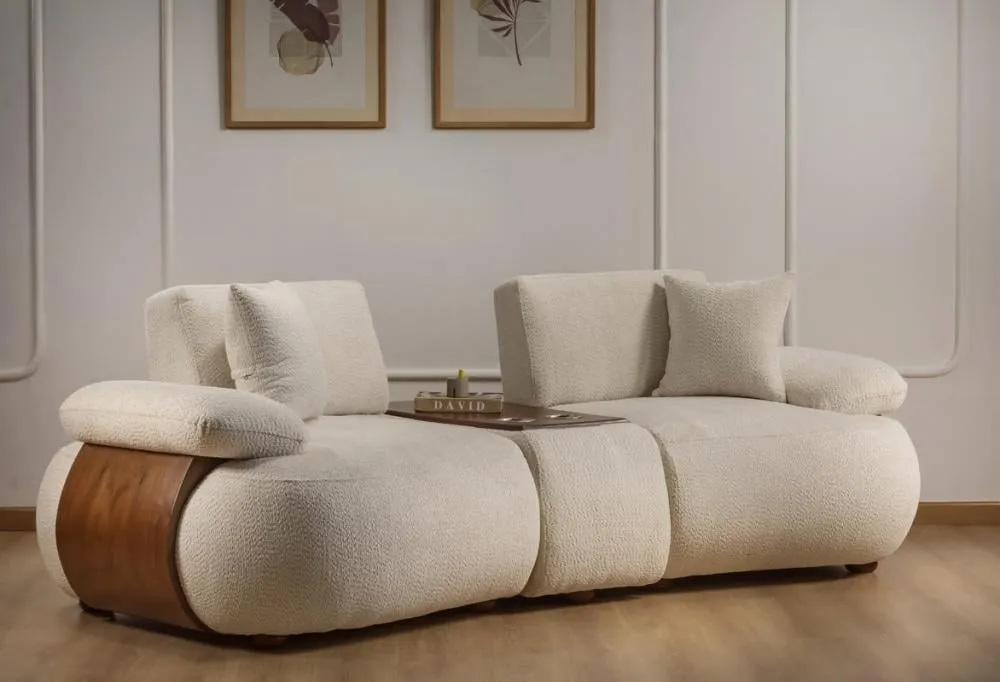 Three-Seater Sofa from Outar, White - 220x75x75 cm M110453365