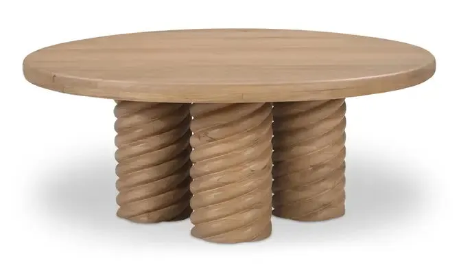 Treccia Round Coffee Table Oak