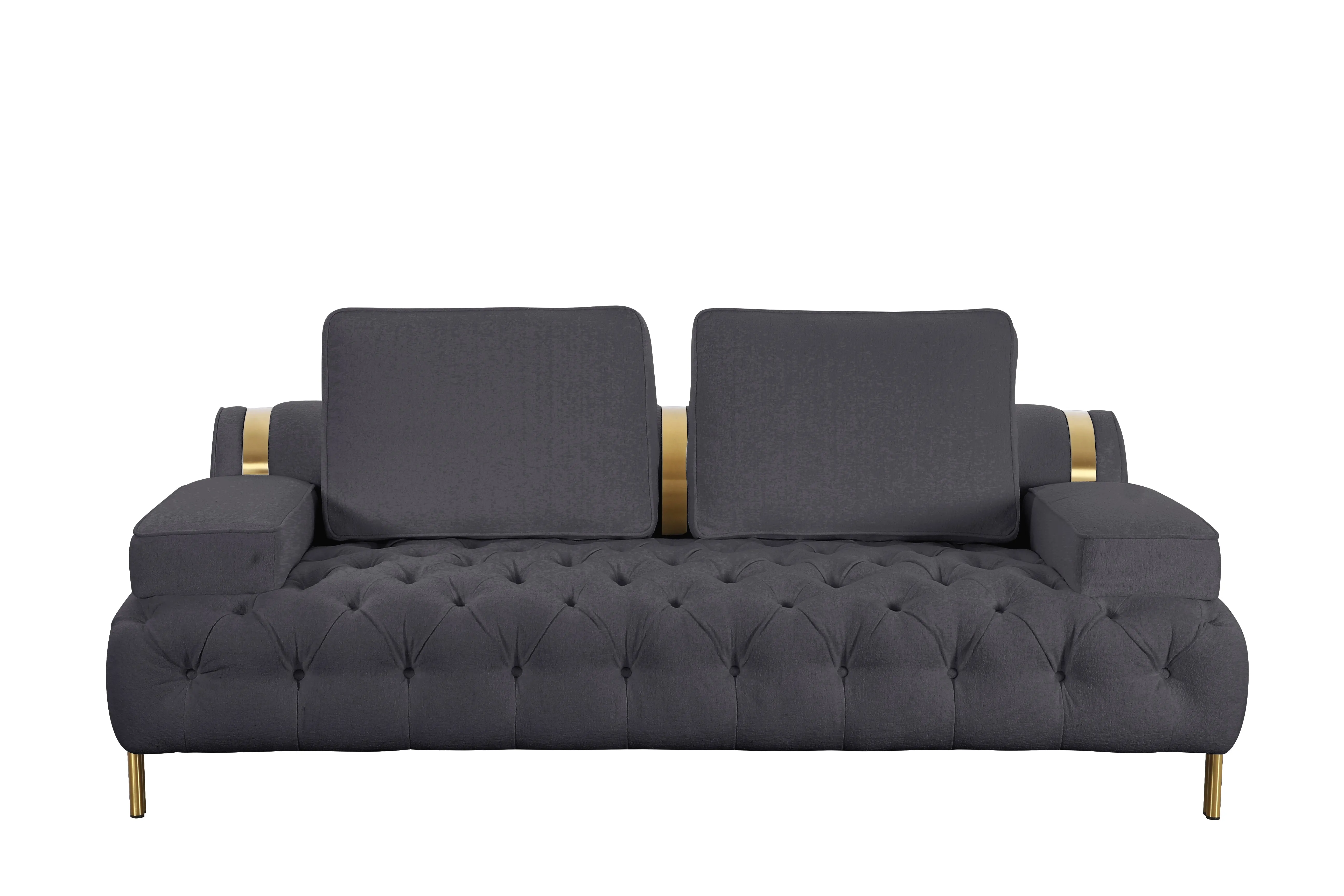 Tufting Dark Grey Loveseat
