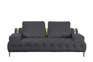 Tufting Dark Grey Loveseat
