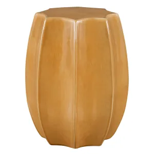 Uttermost Sunrise Amber Gloss Scalloped Garden Stool