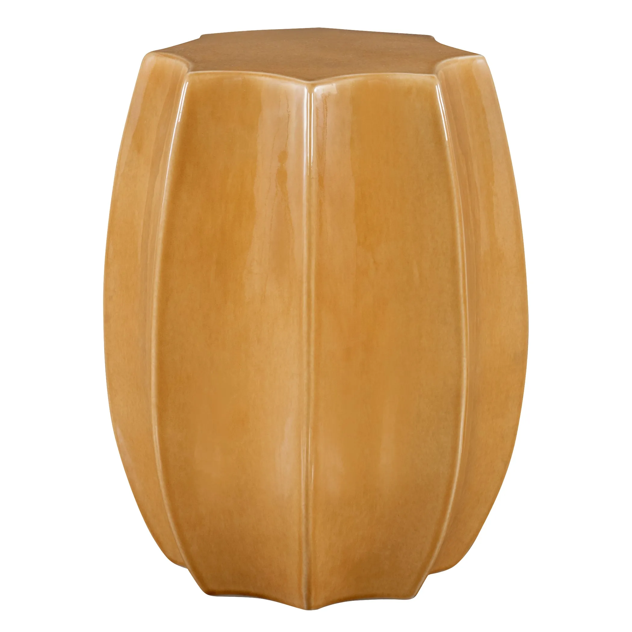 Uttermost Sunrise Amber Gloss Scalloped Garden Stool