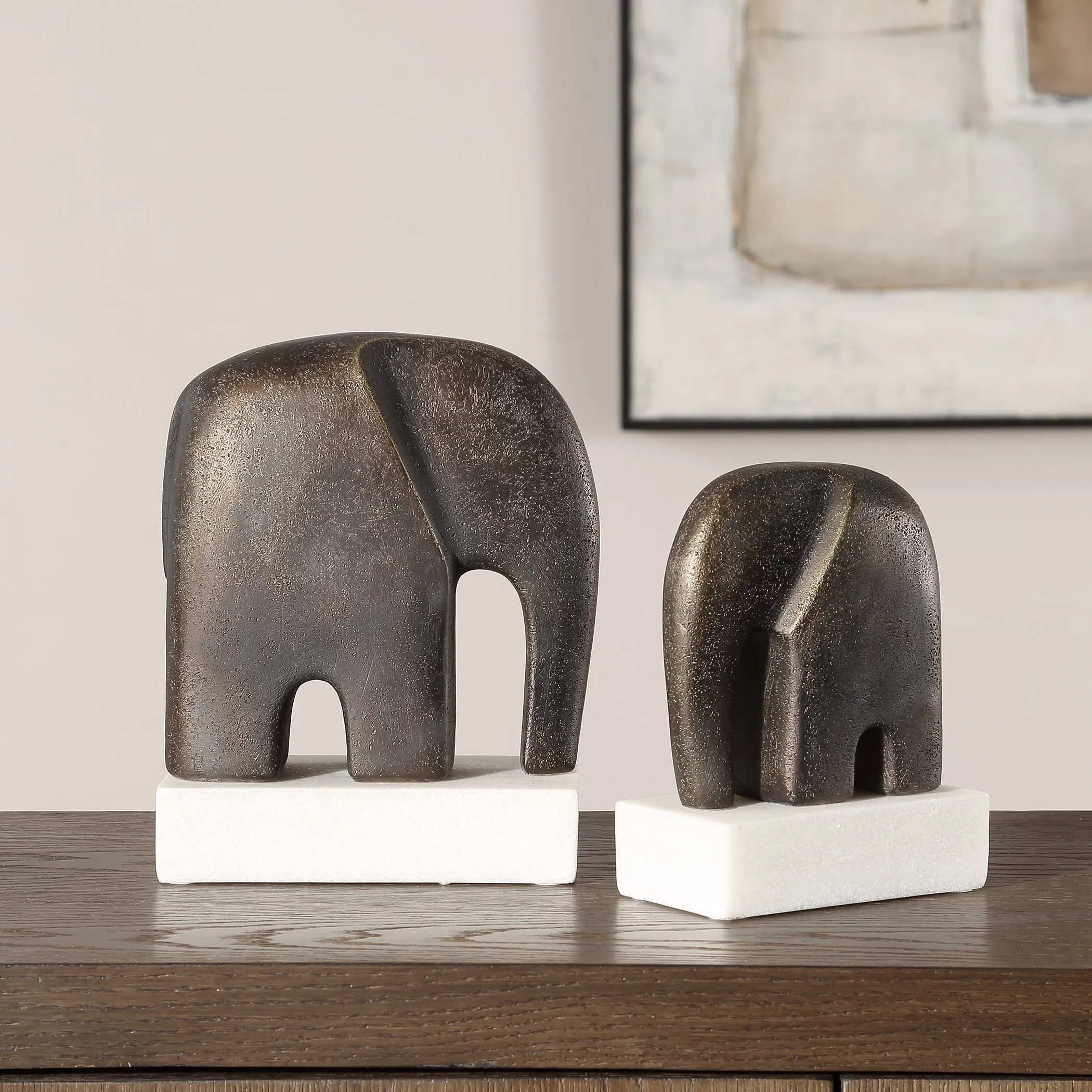 Uttermost Timeless Tusk Bronze Sculptures Set/2