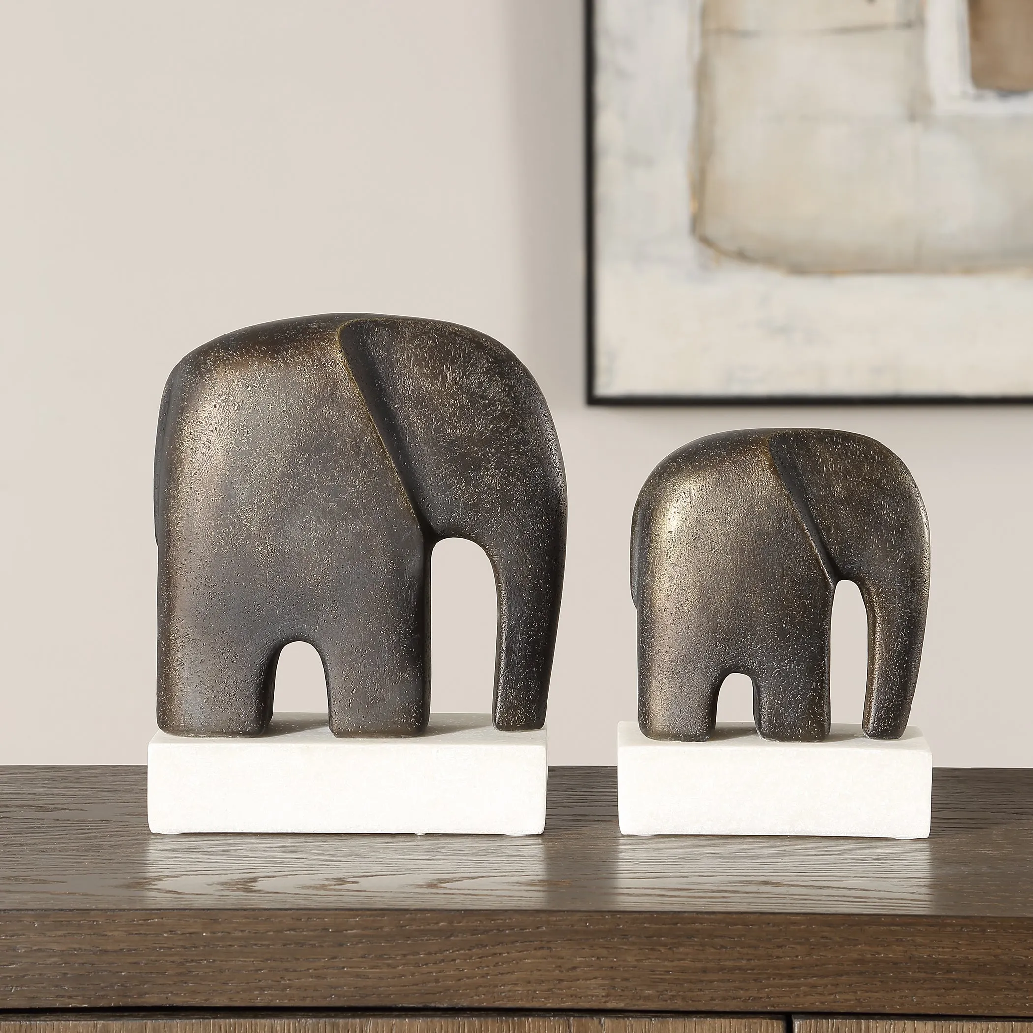 Uttermost Timeless Tusk Bronze Sculptures Set/2