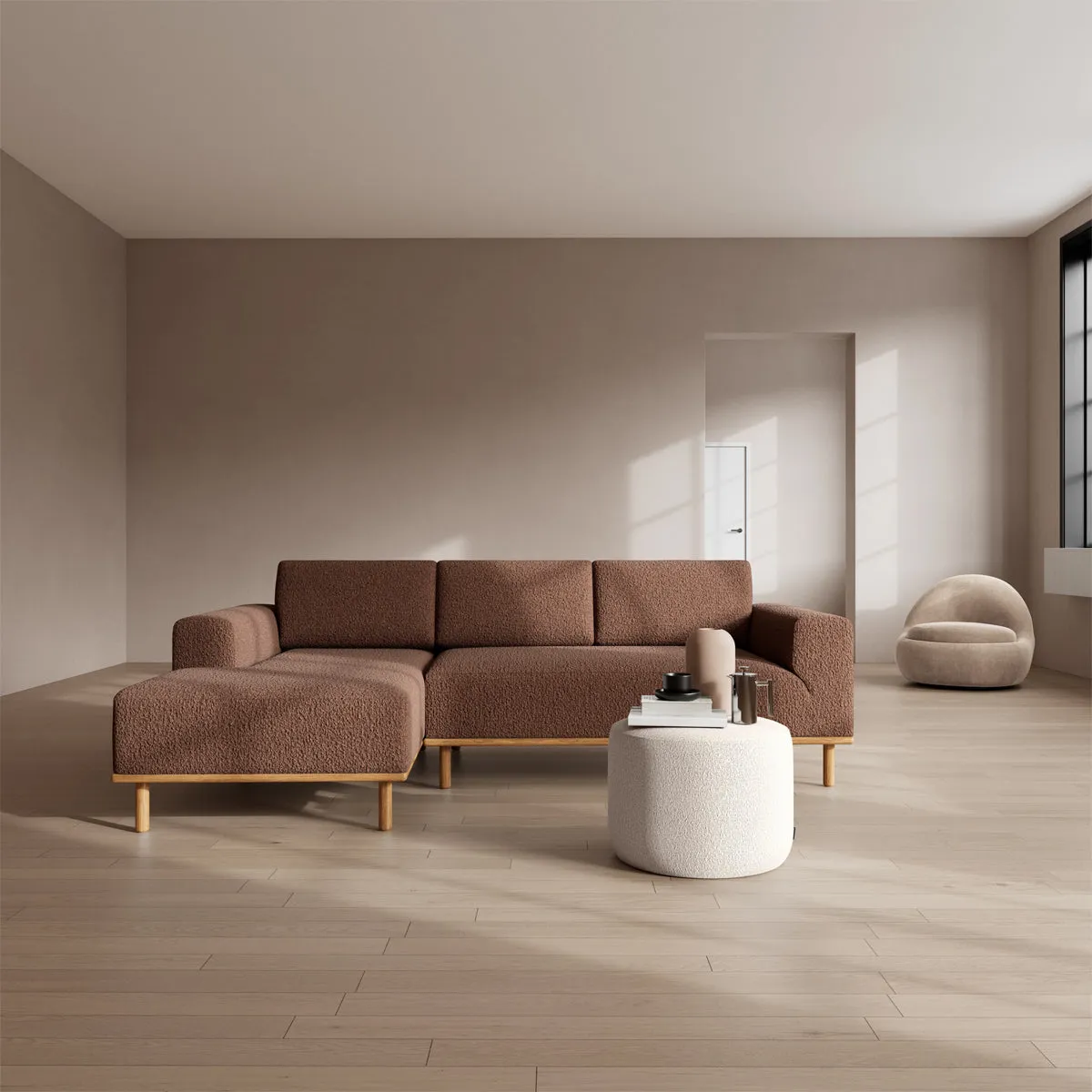 Vilmar Boucle Left Chaise Sofa