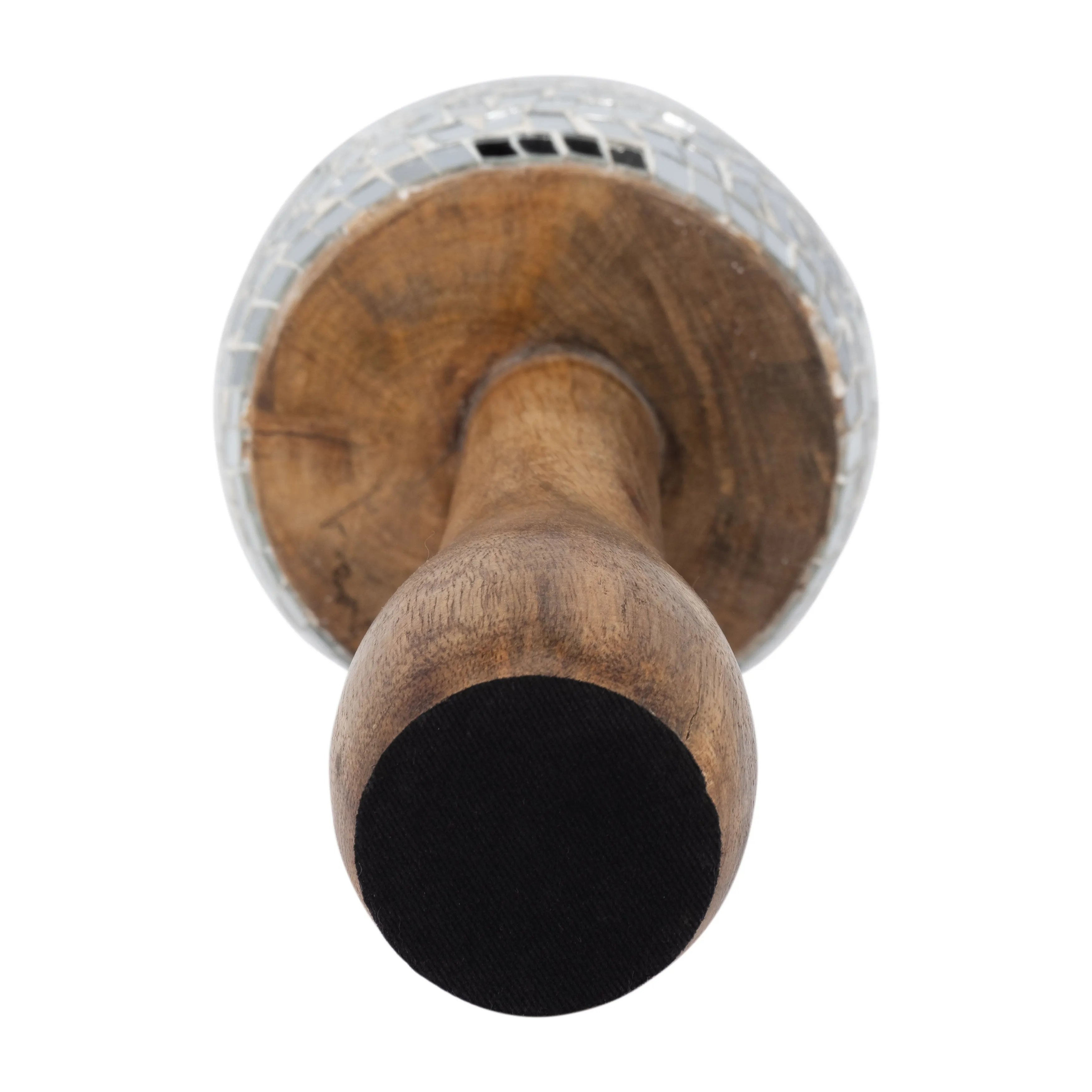 WOOD, 10" MOSAIC MUSHROOM, SILVER