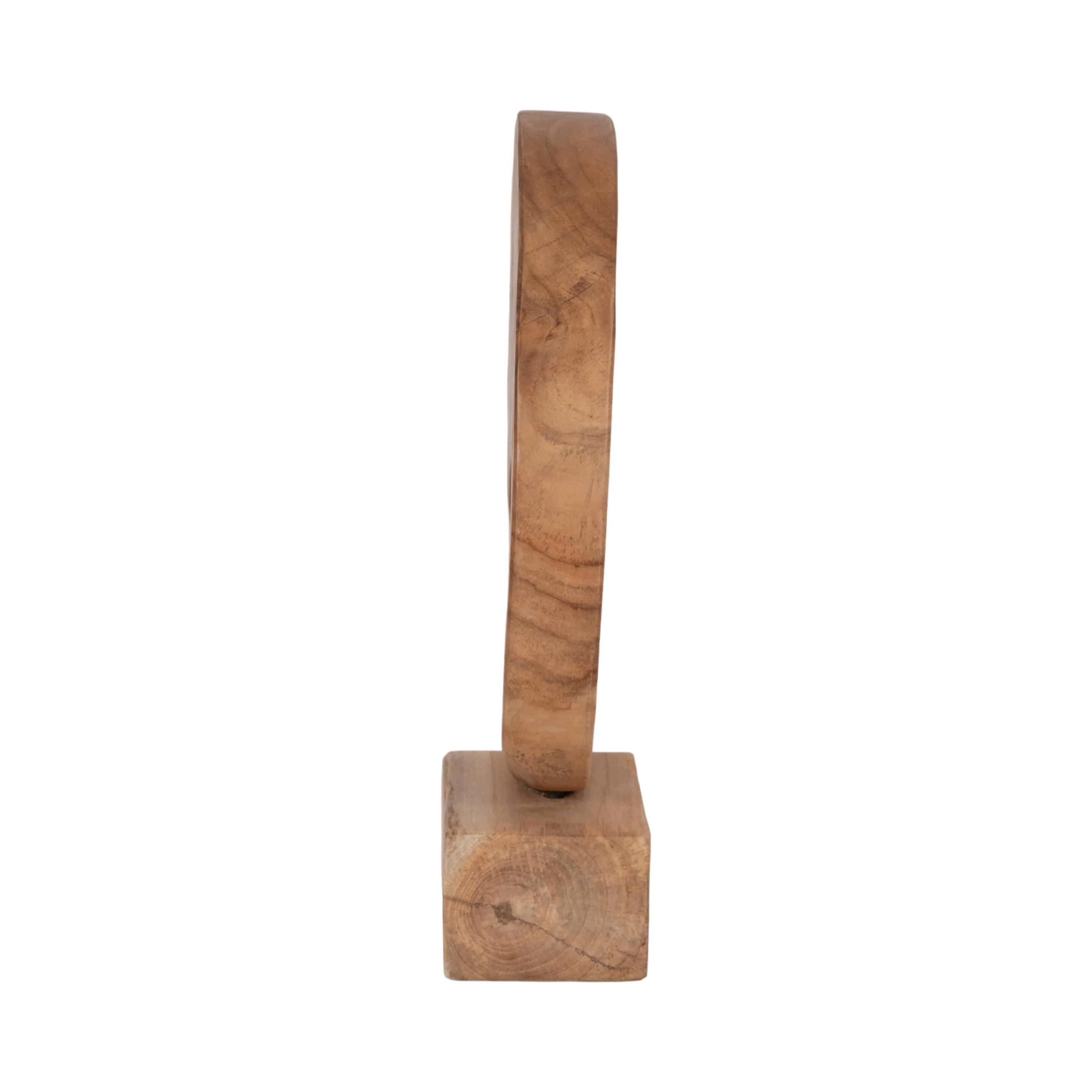 WOOD, 15" DISC ON BASE SCULPTURE, NATURAL