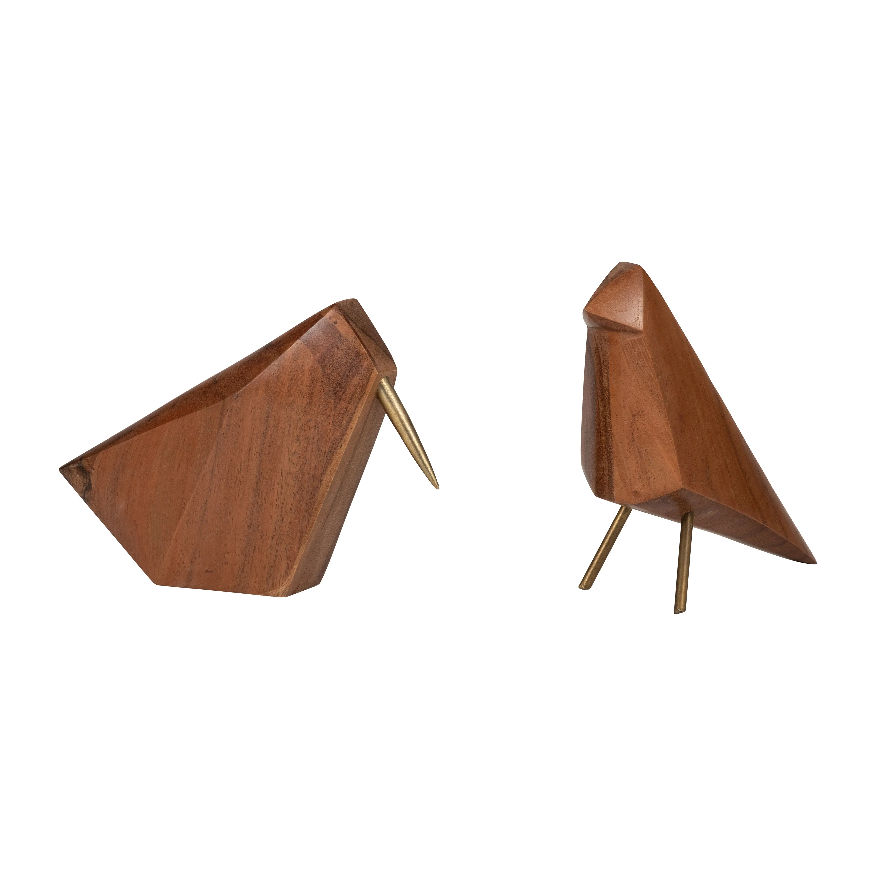 WOOD, 7" STANDING BIRD, BROWN