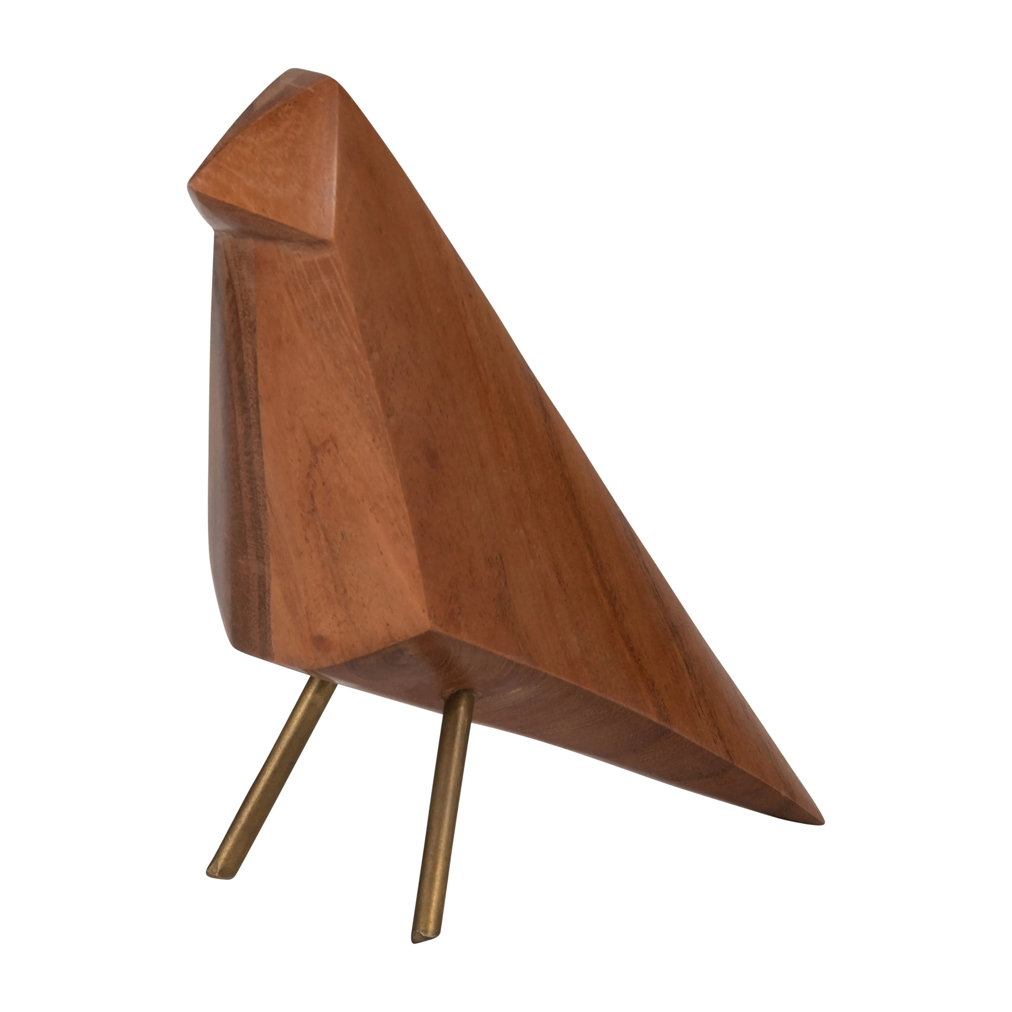WOOD, 7" STANDING BIRD, BROWN