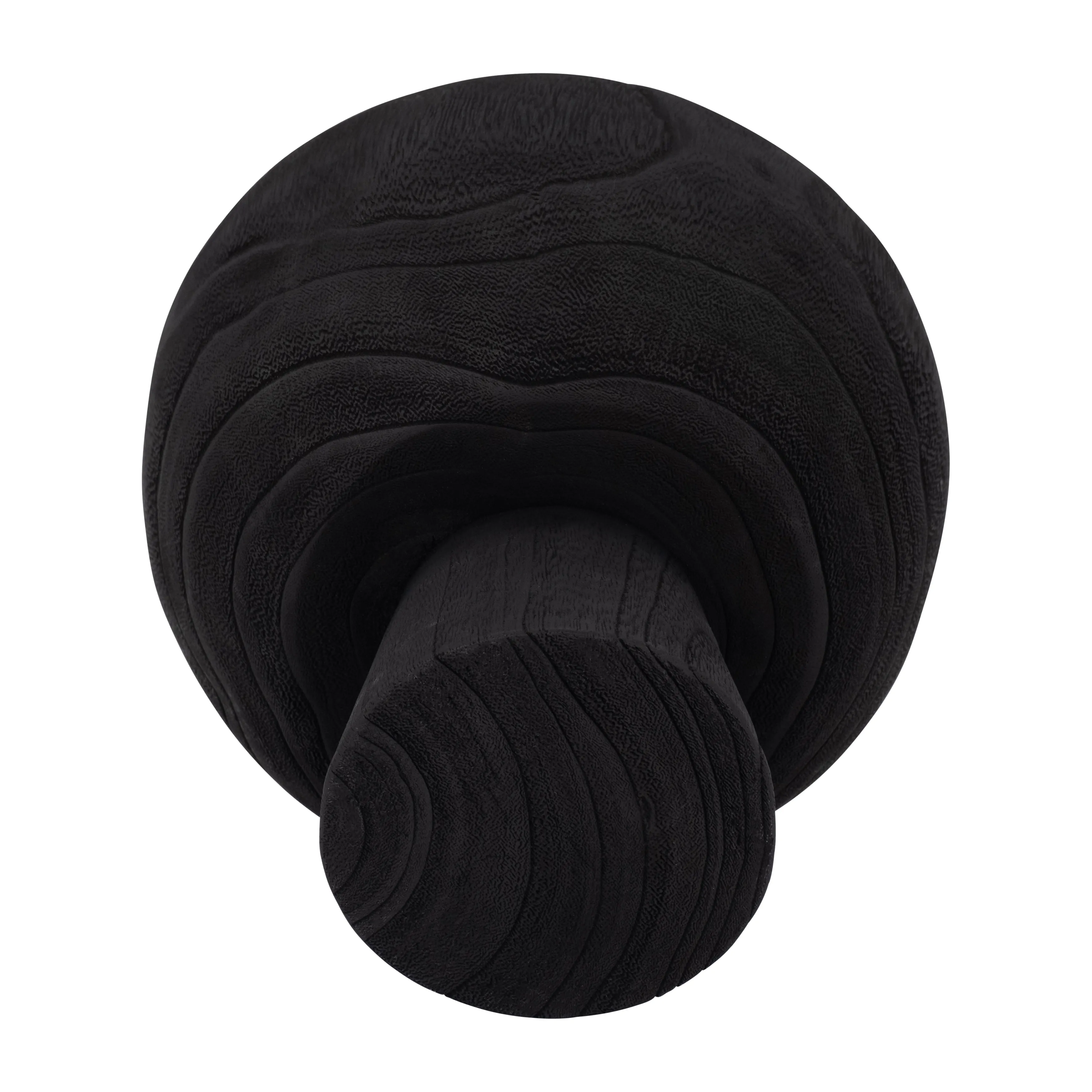 WOOD, 8" BOWL W/ STAND, BLACK