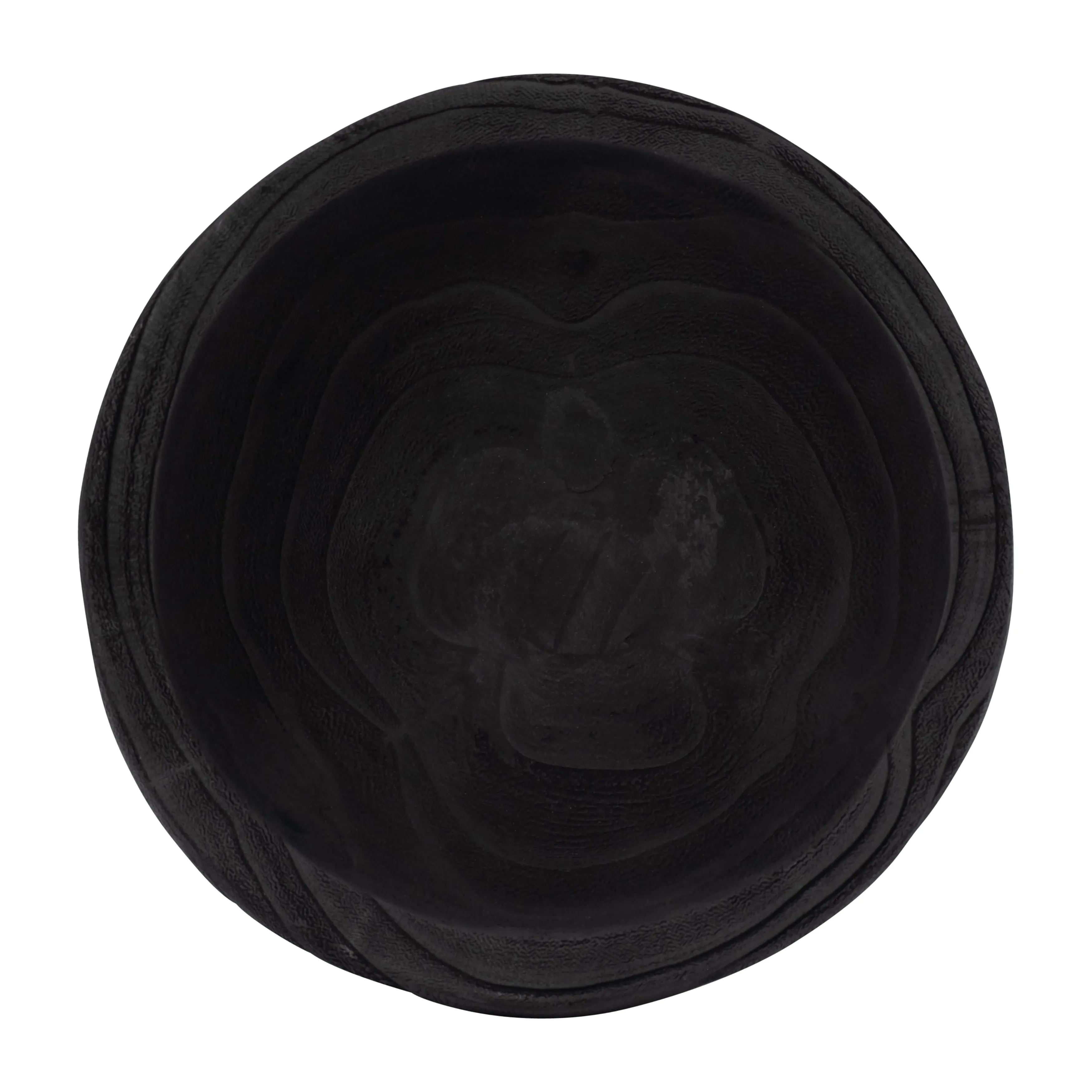 WOOD, 8" BOWL W/ STAND, BLACK