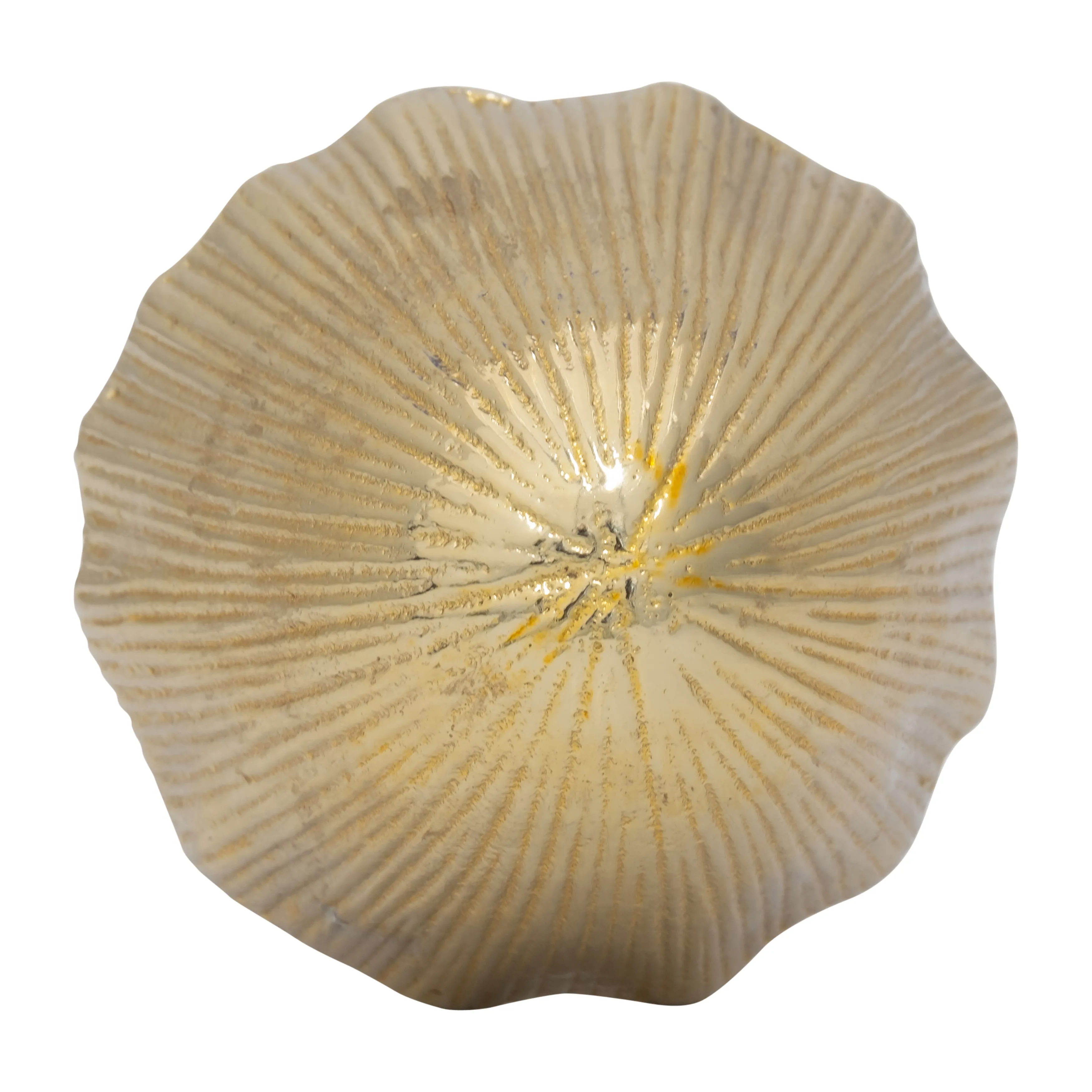 WOOD, 8" MUSHROOM WITH METAL TOP, GOLD