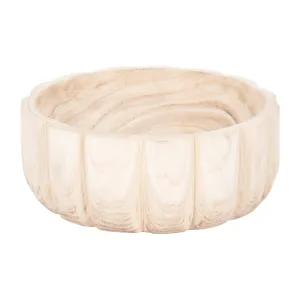 WOOD, 9" SCALLOPED BOWL, NATURAL