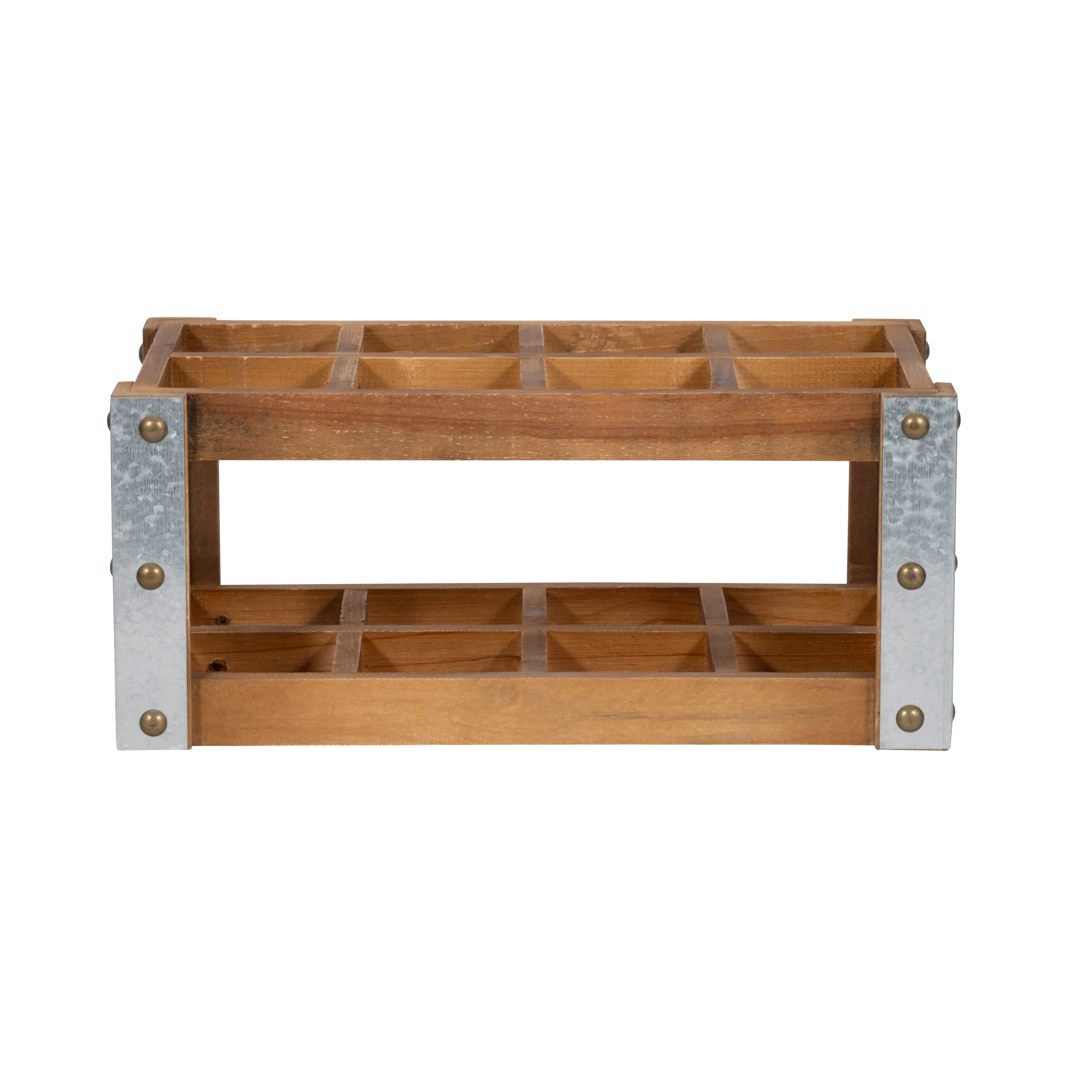 WOODEN 8-BOTTLE WINE RACK, BROWN