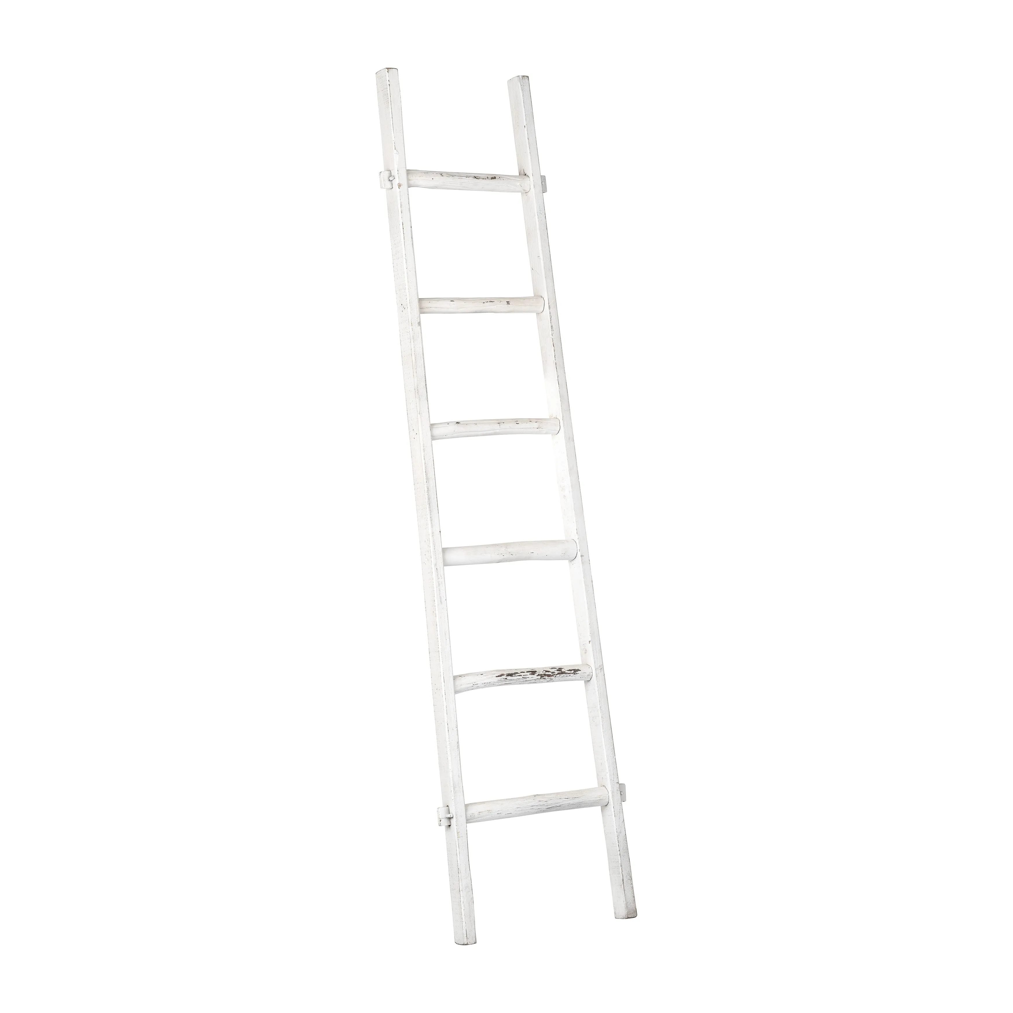 WOODEN , DECORATIVE 76" LADDER, WHITE