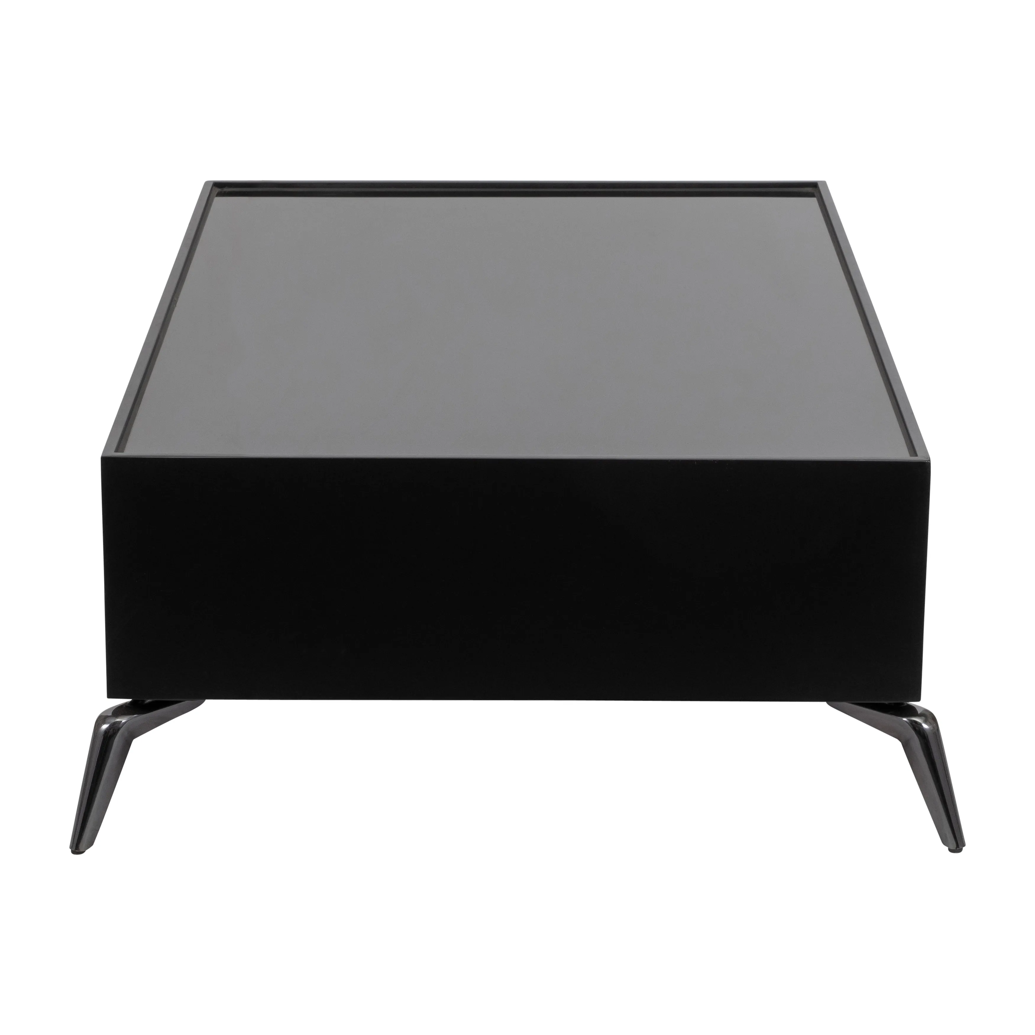 WOOD/GLASS, 47X16" COFFEE TABLE, BLK, KD