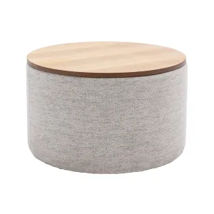 Zoe Timber Top Storage Ottoman (Large)